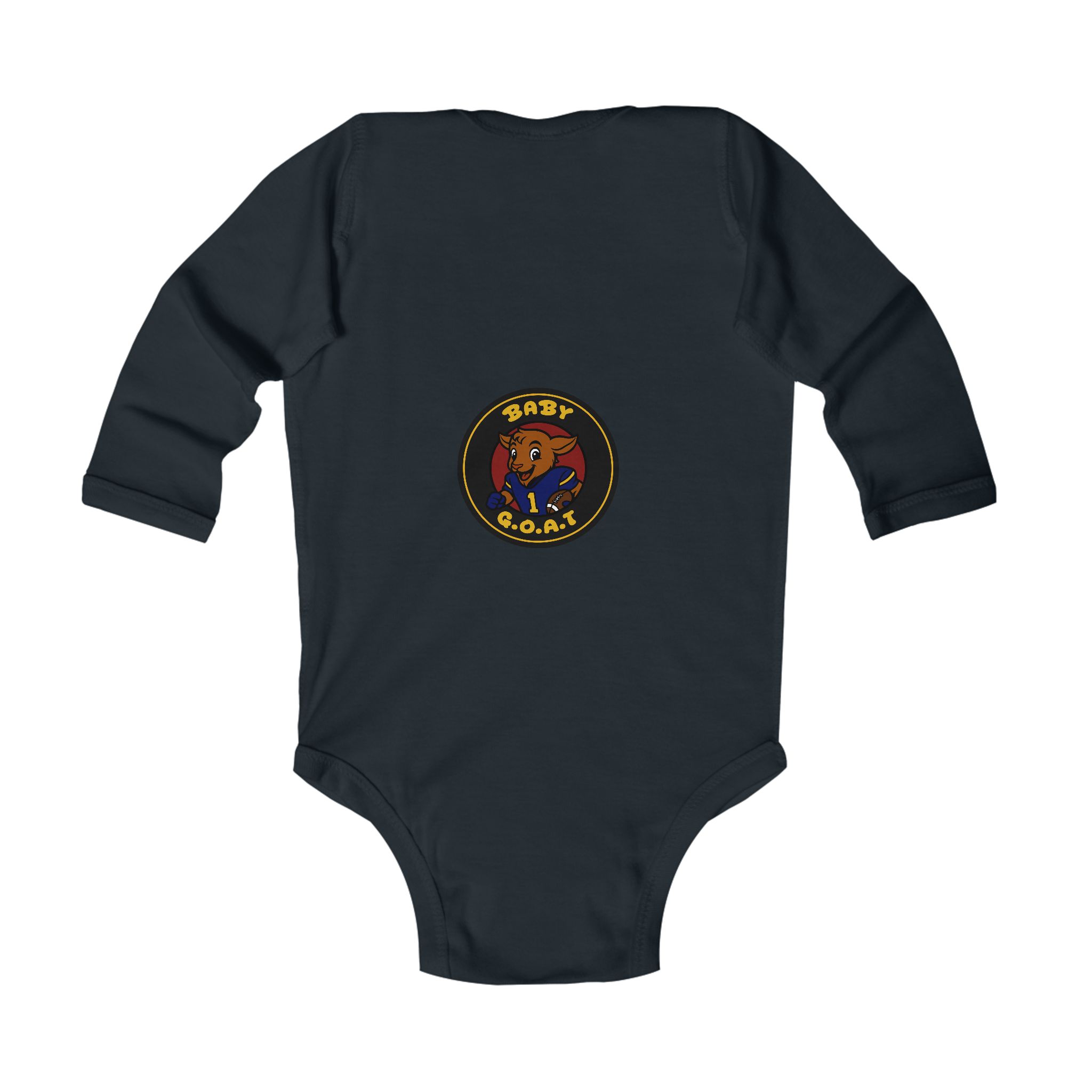 Davon The Touchdown Star Baby G.O.A.T. Infant Long Sleeve Bodysuit — Cute Champion Goat Logo - Image 2