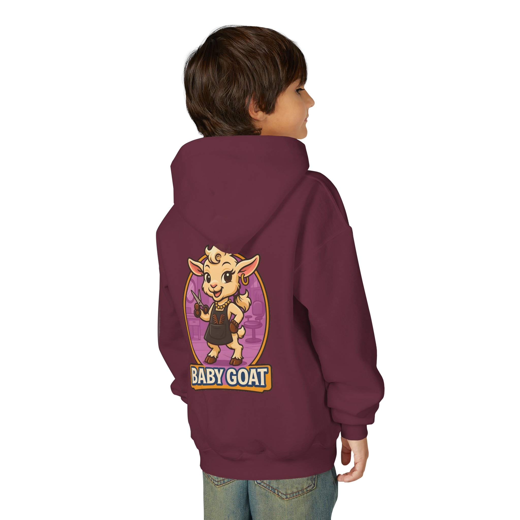 Joy the Stylist Baby Goat Youth Hoodie — Cute Cartoon Kid's Goat Pullover - Image 12