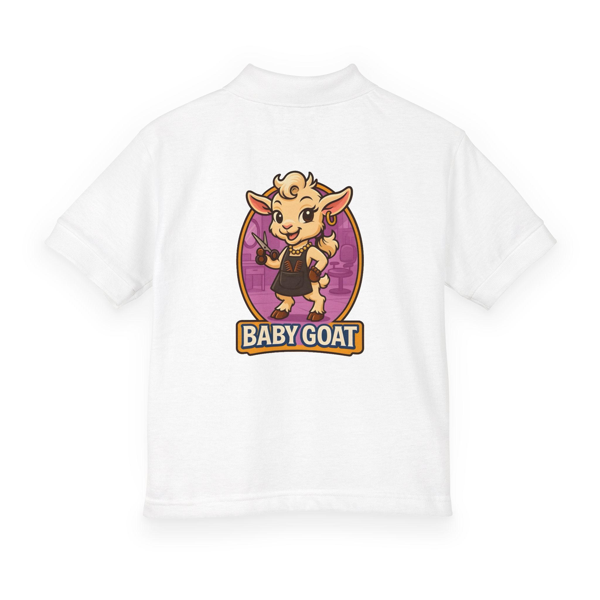 Joy the Stylist Youth Polo — Cute "Baby Goat" Embroidered Kids' School Polo - Image 2