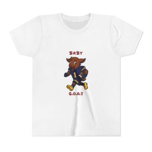 Davon The Touchdown Star In Action Youth Tee — "Baby G.O.A.T." Football Cartoon Goat Kids Shirt