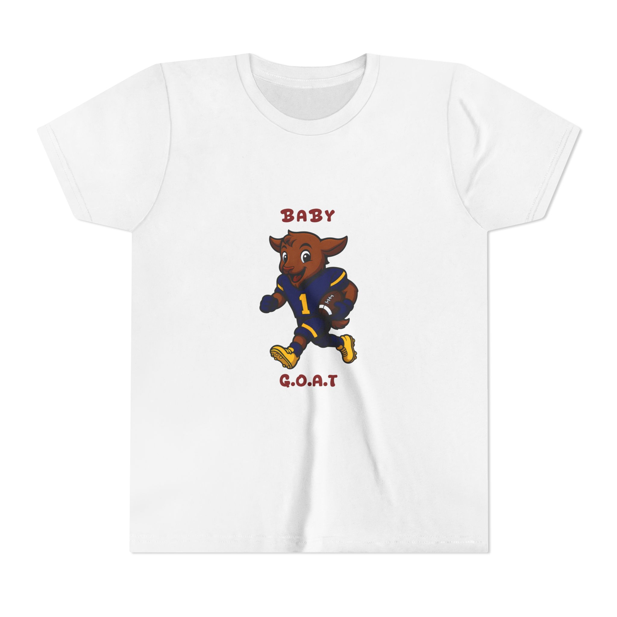 Davon The Touchdown Star In Action Youth Tee — "Baby G.O.A.T." Cute Football Goat Kids T‑Shirt