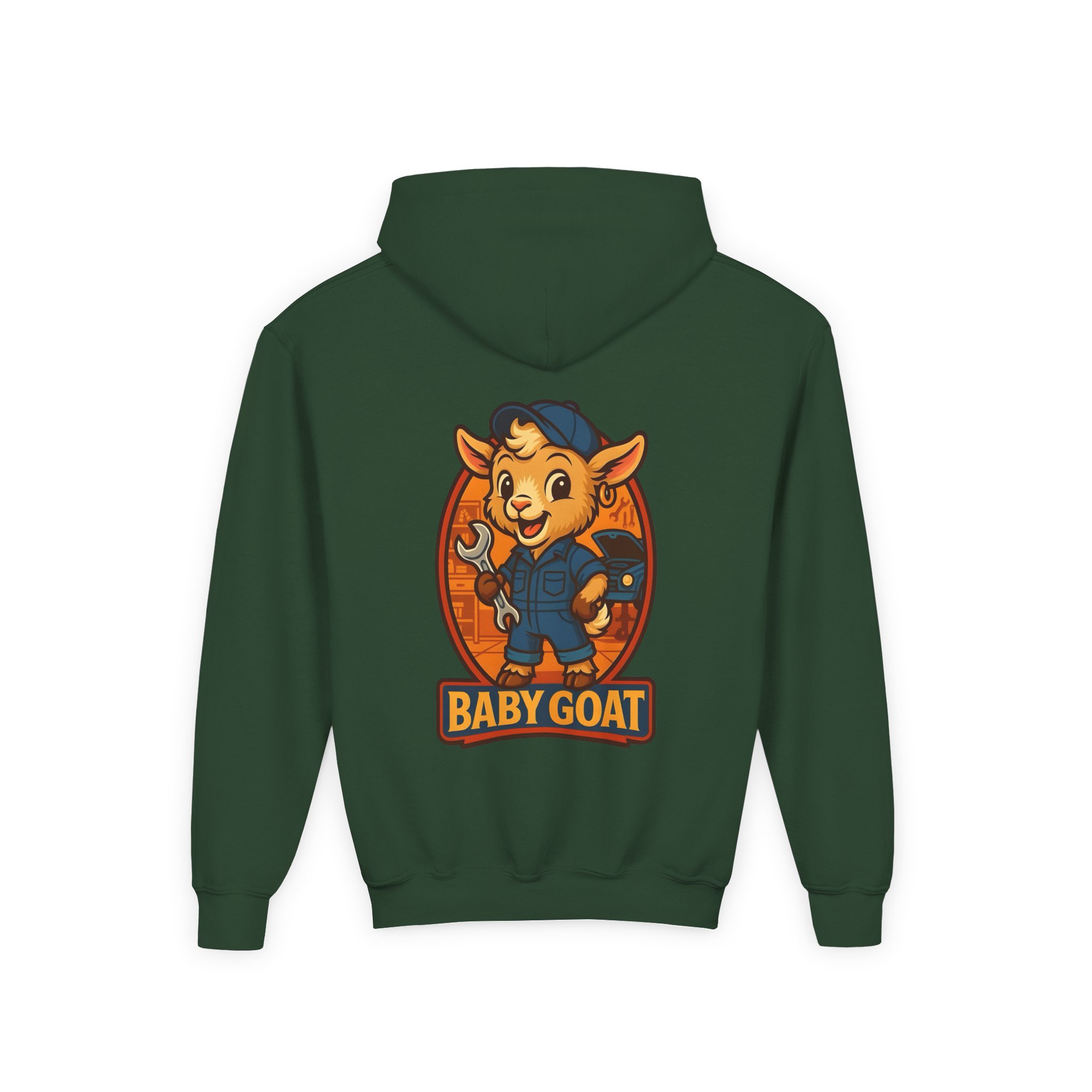 Ollie the Auto Helper Youth Hoodie — 'Baby Goat' Cute Cartoon Kids Hoodie - Image 14