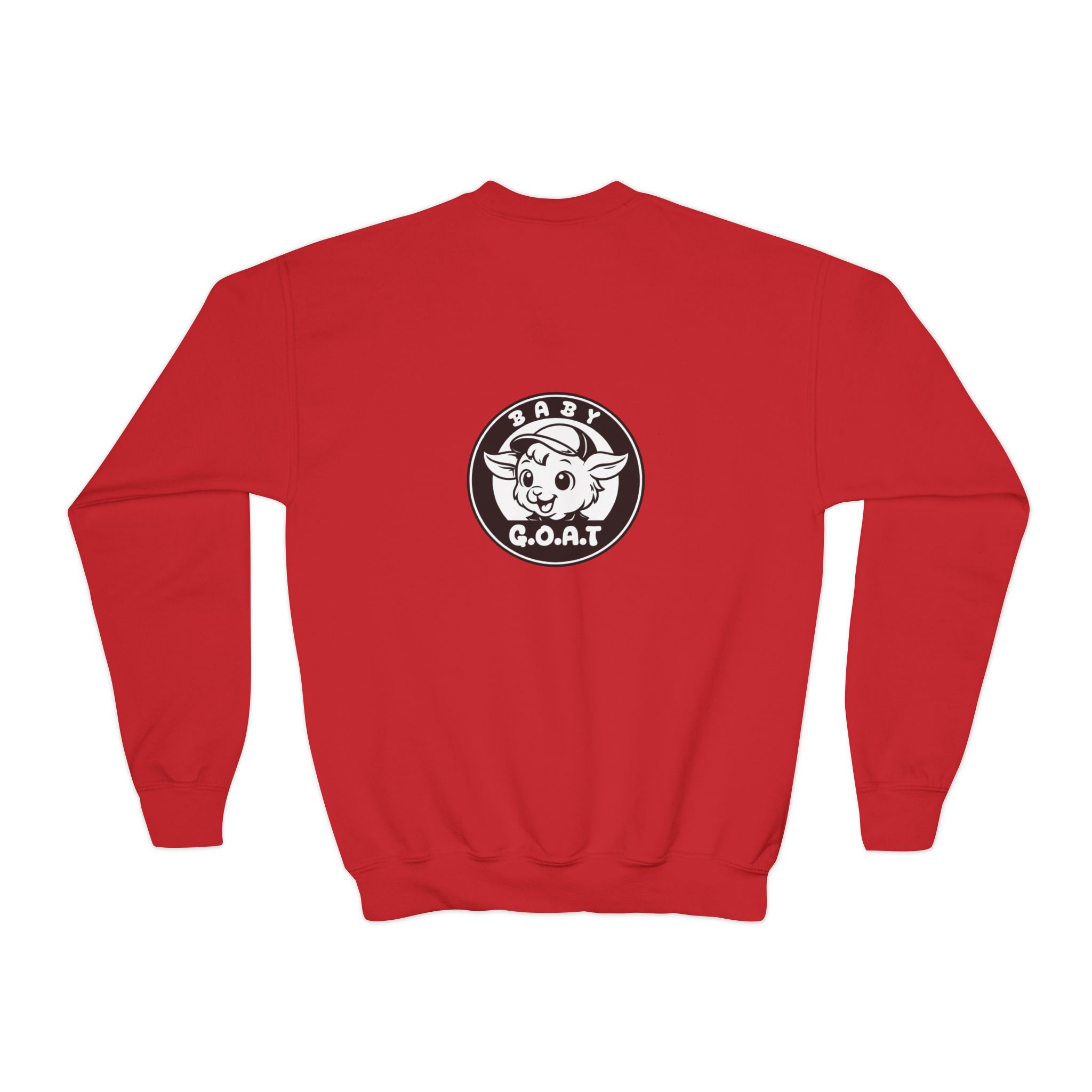 Baby G.O.A.T – Classic Edition Youth Crewneck Sweatshirt — "Baby G.O.A.T." Cute Goat Logo Kids Pullover - Image 14
