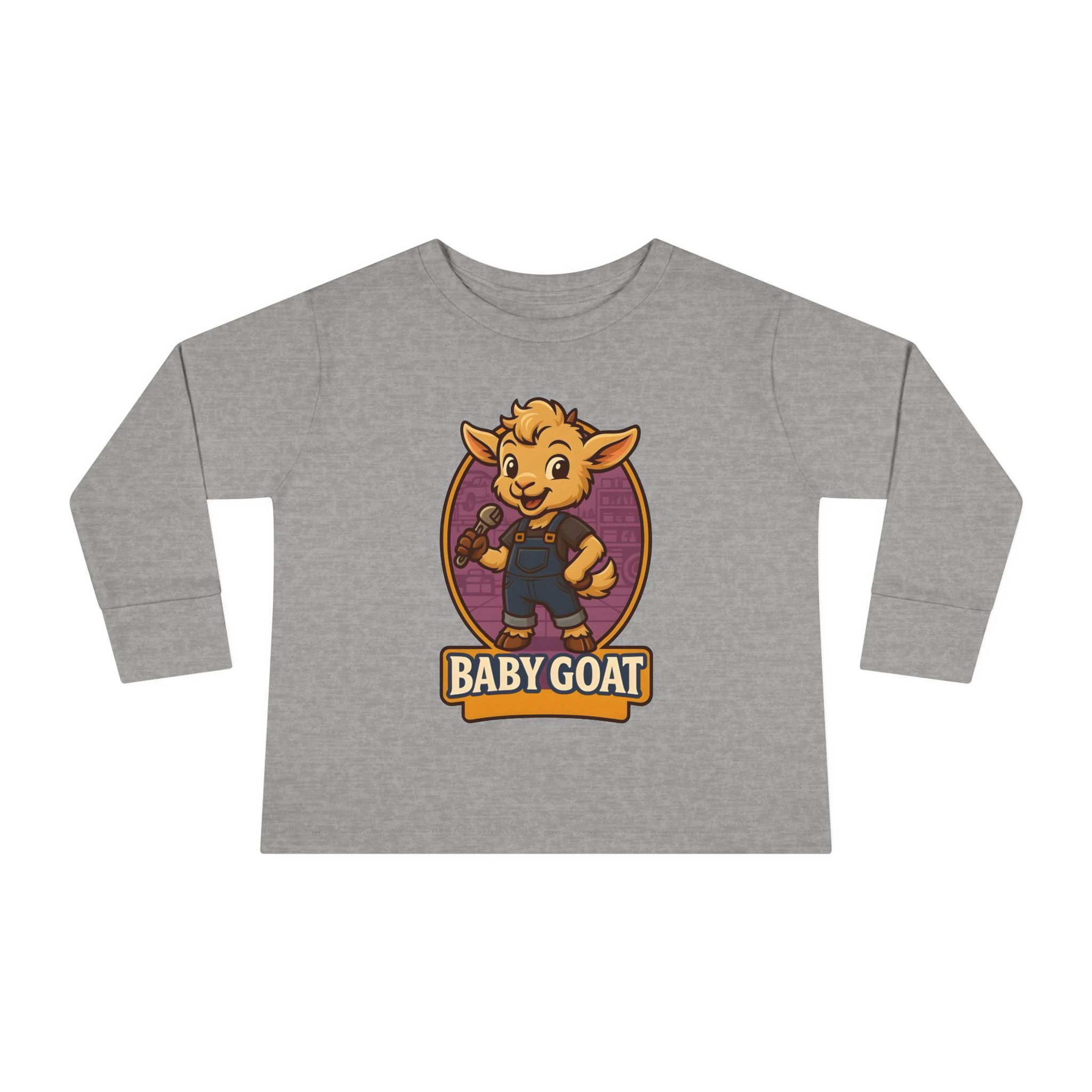 Toddler Long Sleeve Tee — Cute 'Baby Goat' Cartoon Kids Shirt - Image 5