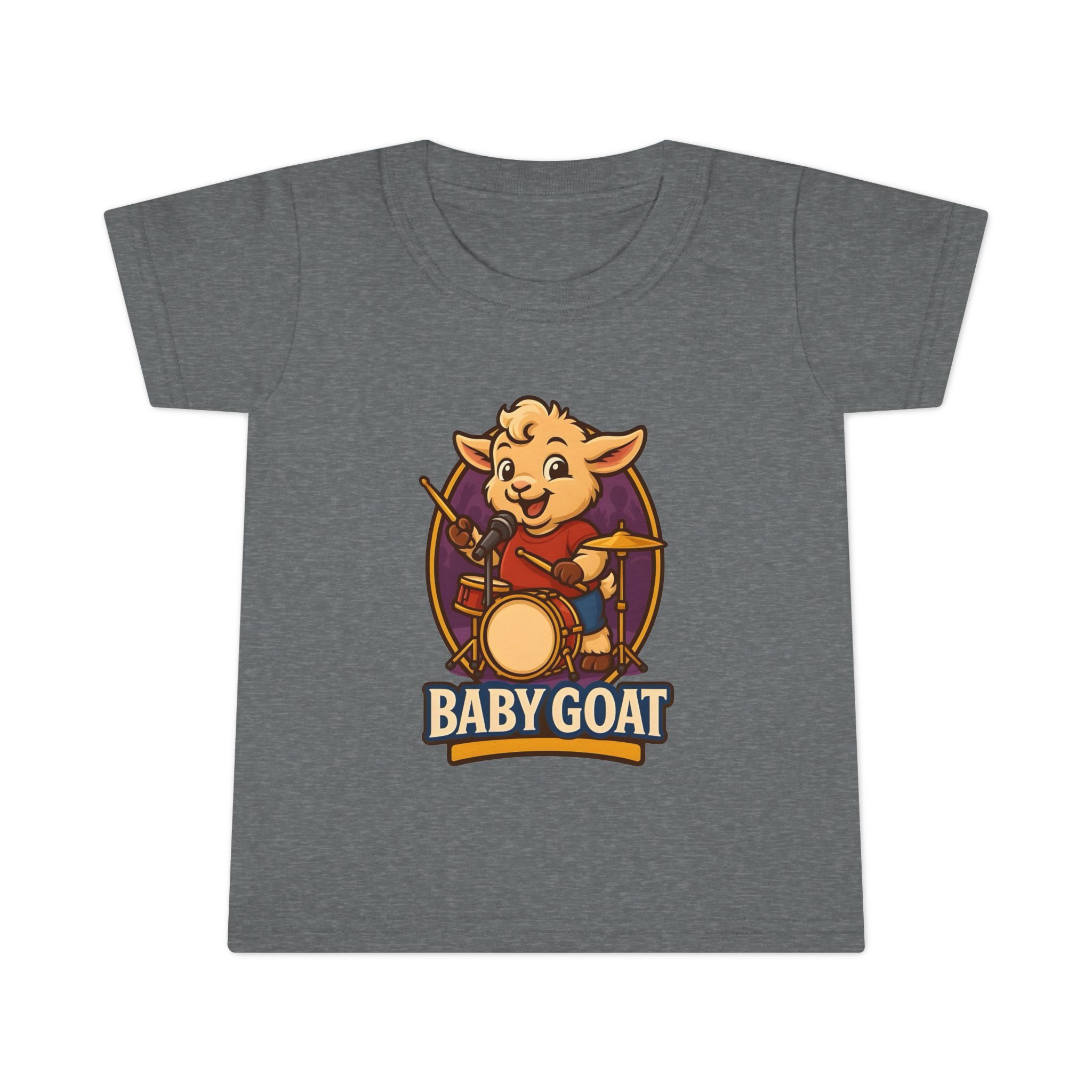 Baby Goat Toddler T-Shirt — Cute Drummer Kid Goat Graphic Tee - Image 4