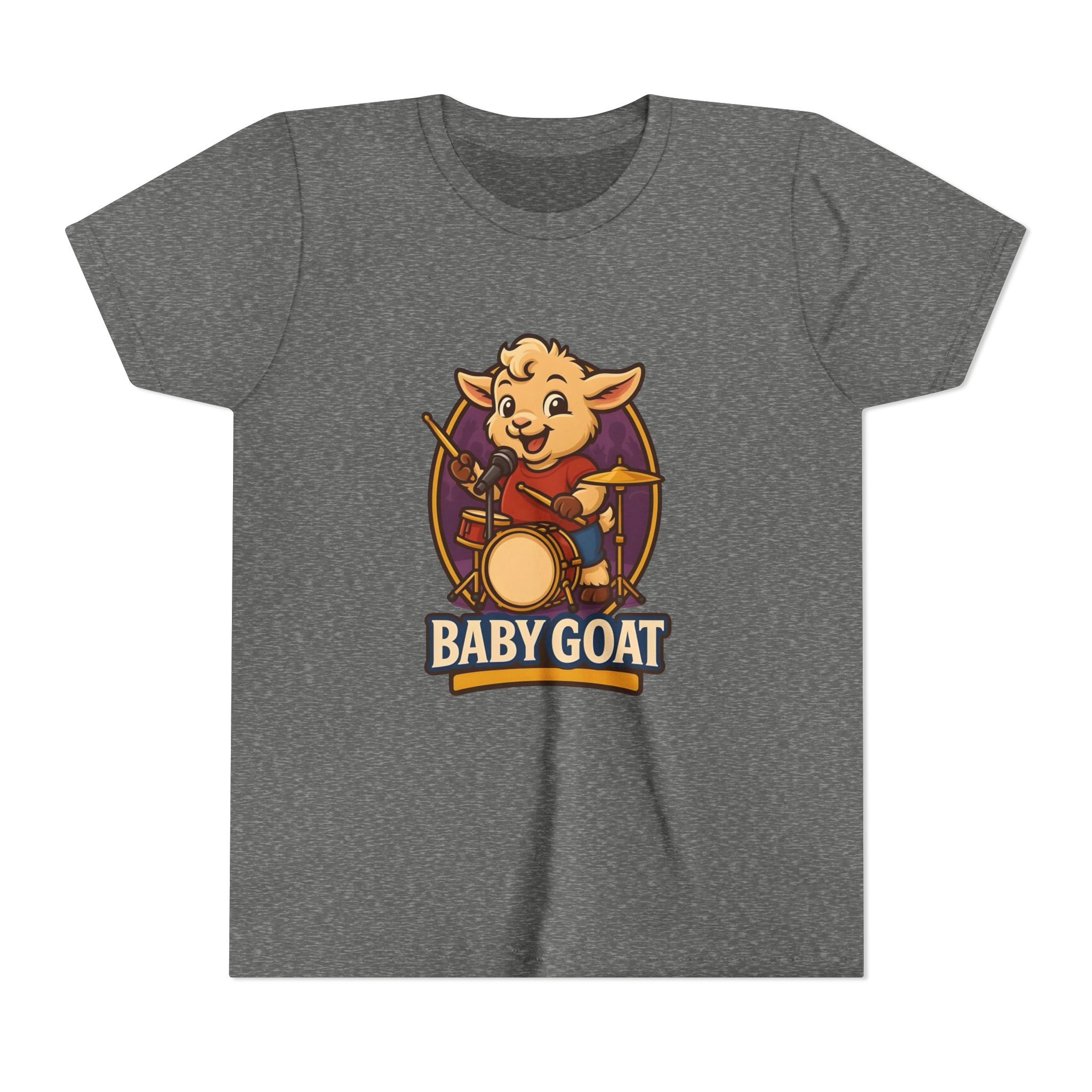 Youth Tee — Cute 'Baby Goat' Drummer Graphic Shirt for Kids - Image 9