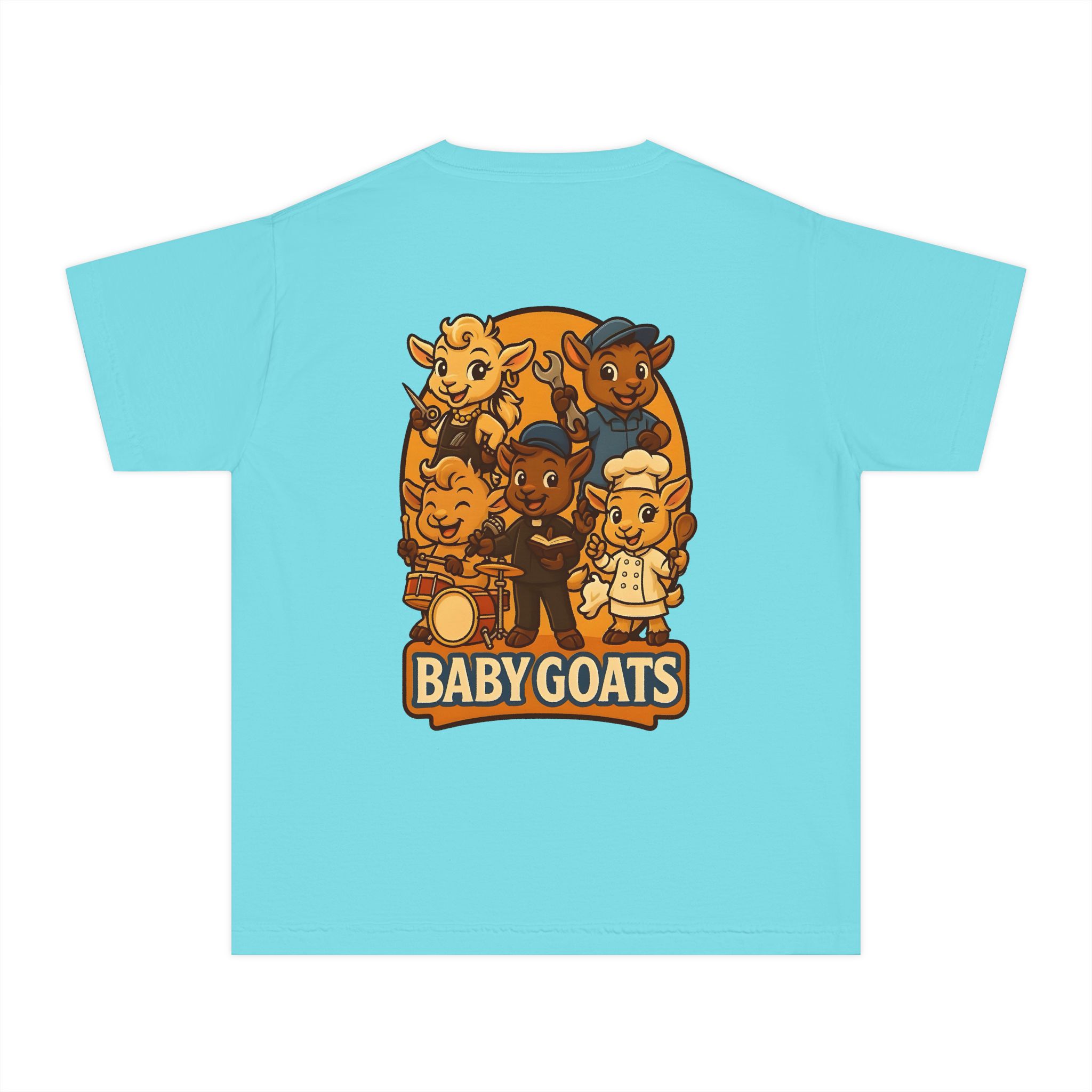 Kids "Baby Goats" Graphic Tee — Cute Cartoon Kids' Goat Band T-Shirt - Image 5