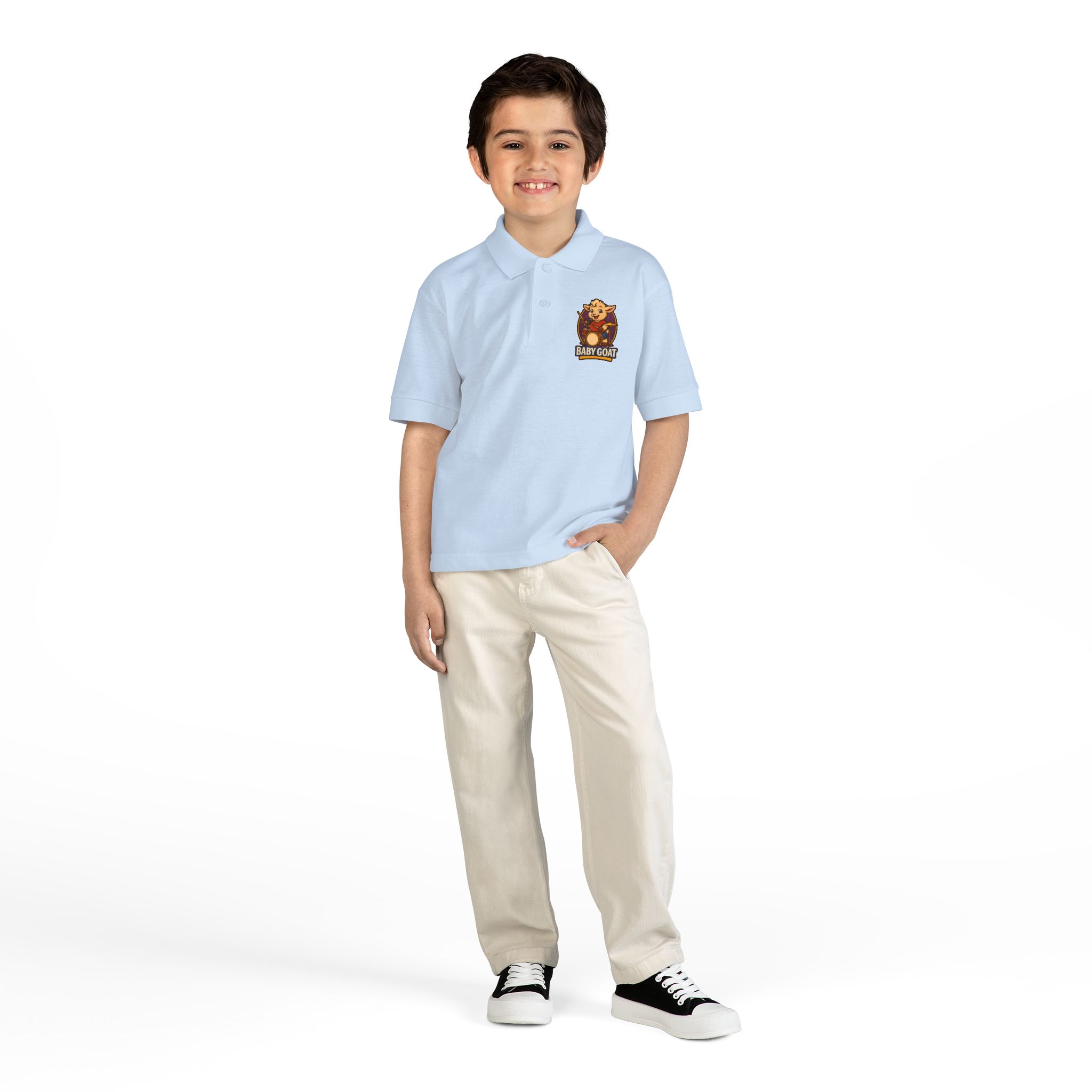Youth Polo — "Baby Goat" Drummer Kids Shirt - Image 12