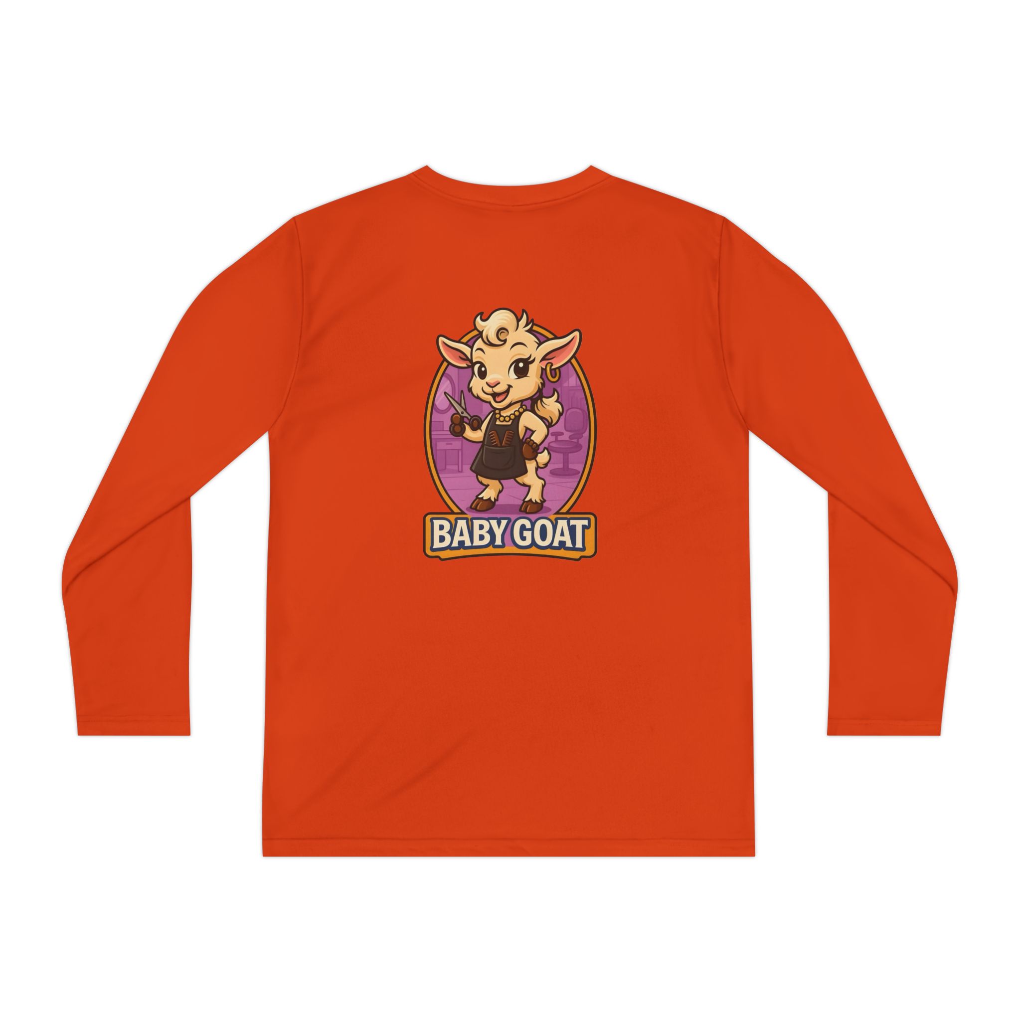 Joy the Stylist Baby Goat Youth Long Sleeve Tee — Cute Cartoon Kid’s Shirt - Image 6