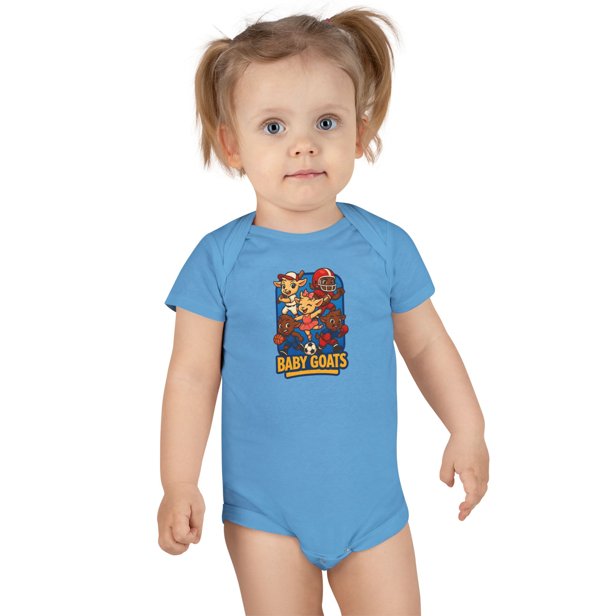 The Little Champs Crew Baby Onesie - Cute "Baby Goats" Graphic Infant Short Sleeve Bodysuit - Image 12