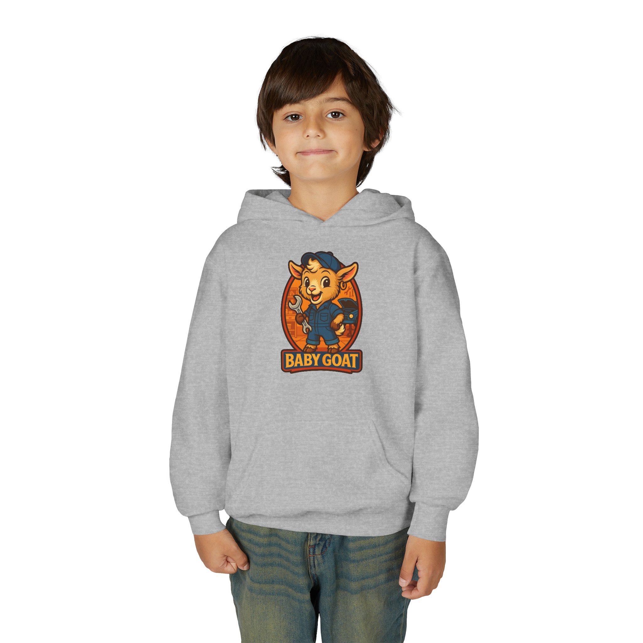 Ollie the Auto Helper Youth Hoodie — 'Baby Goat' Cute Cartoon Kids Hoodie - Image 7