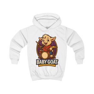 Kids Hoodie — "Baby Goat" Drummer Cartoon Hoodie for Children