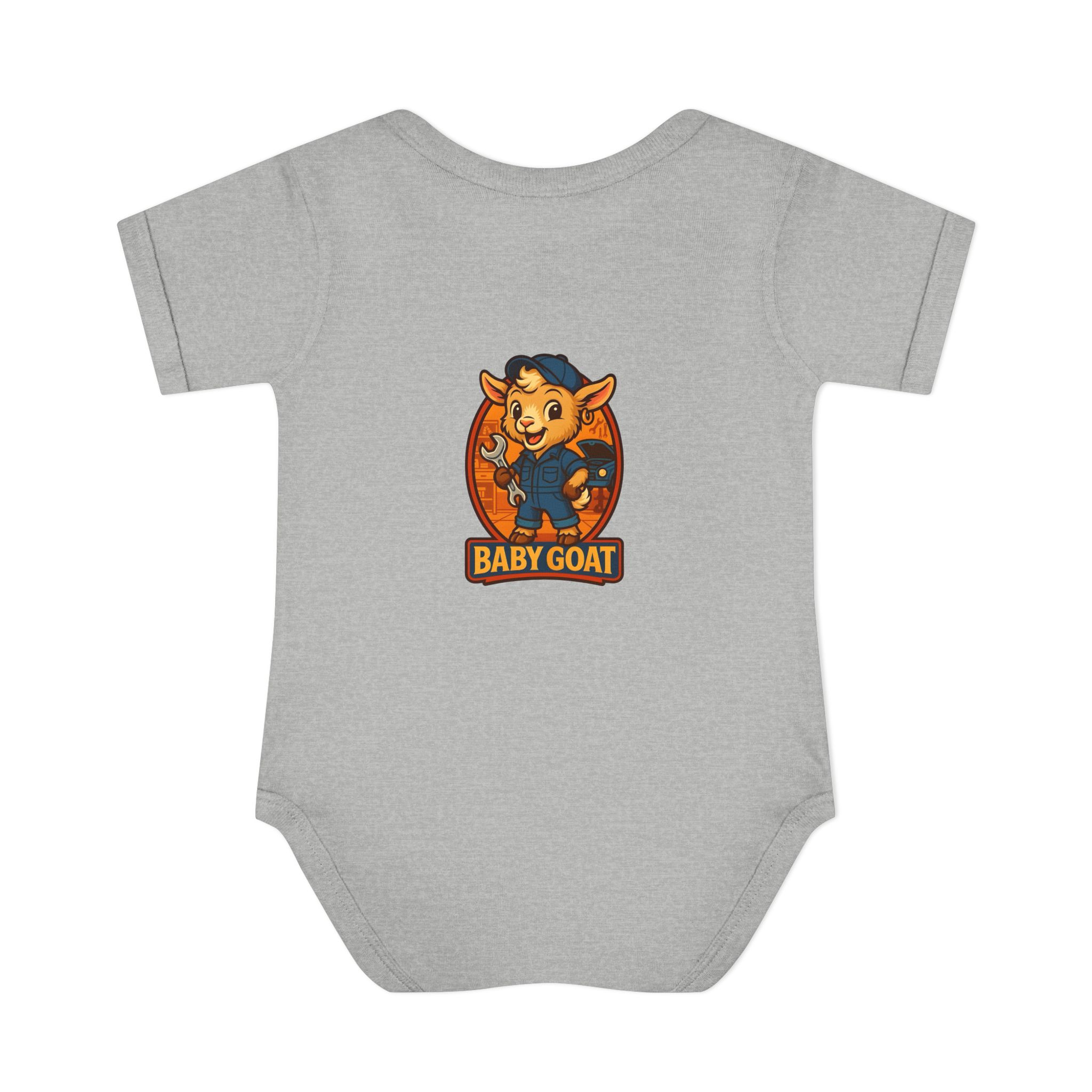 Ollie the Auto Helper Baby Goat Infant Bodysuit – Cute Cartoon Kid Onesie - Image 6