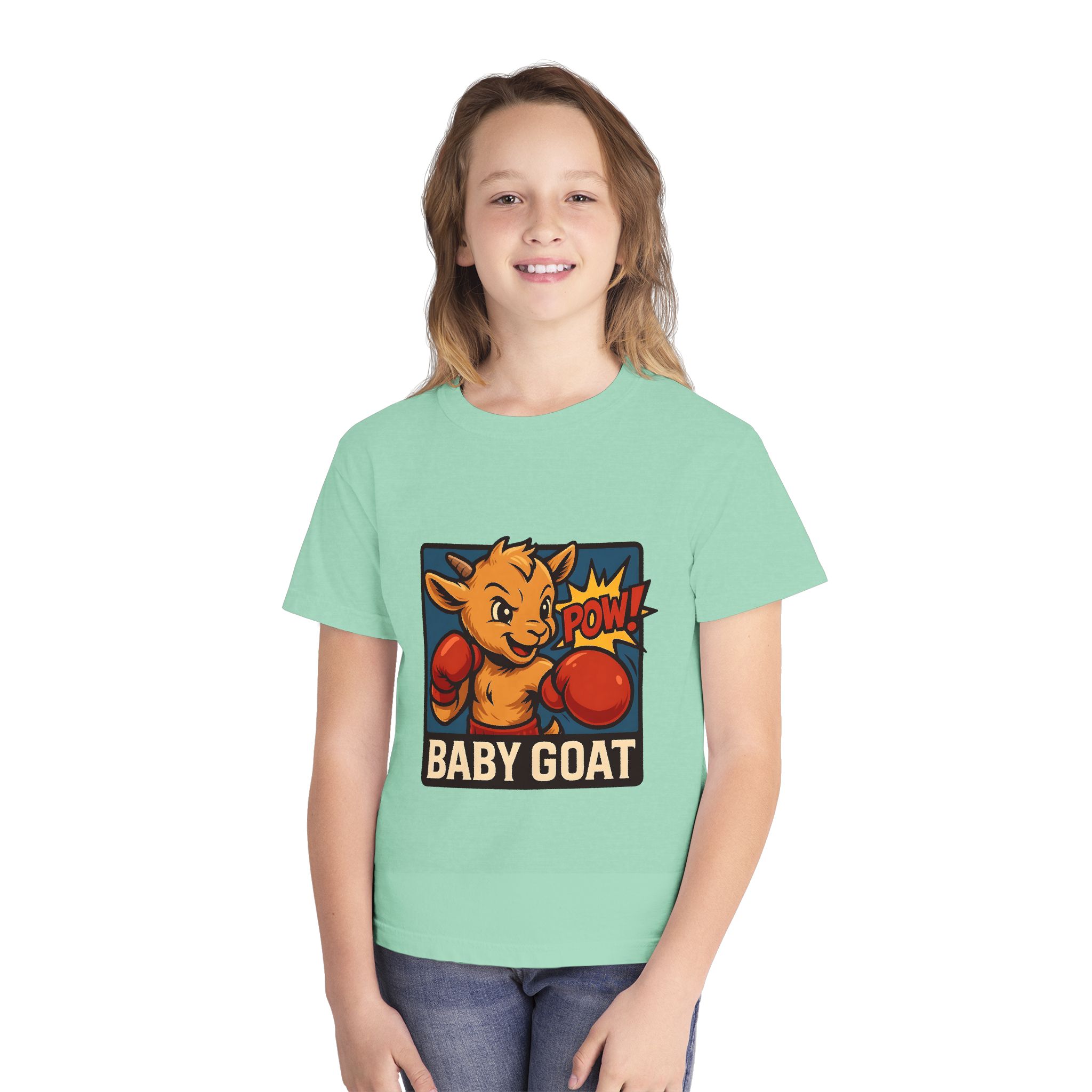 Baby G.O.A.T – Benny the Boxer Baby Goat Boxing Tee — Cute Kid’s 'Baby Goat' Graphic Shirt - Image 6