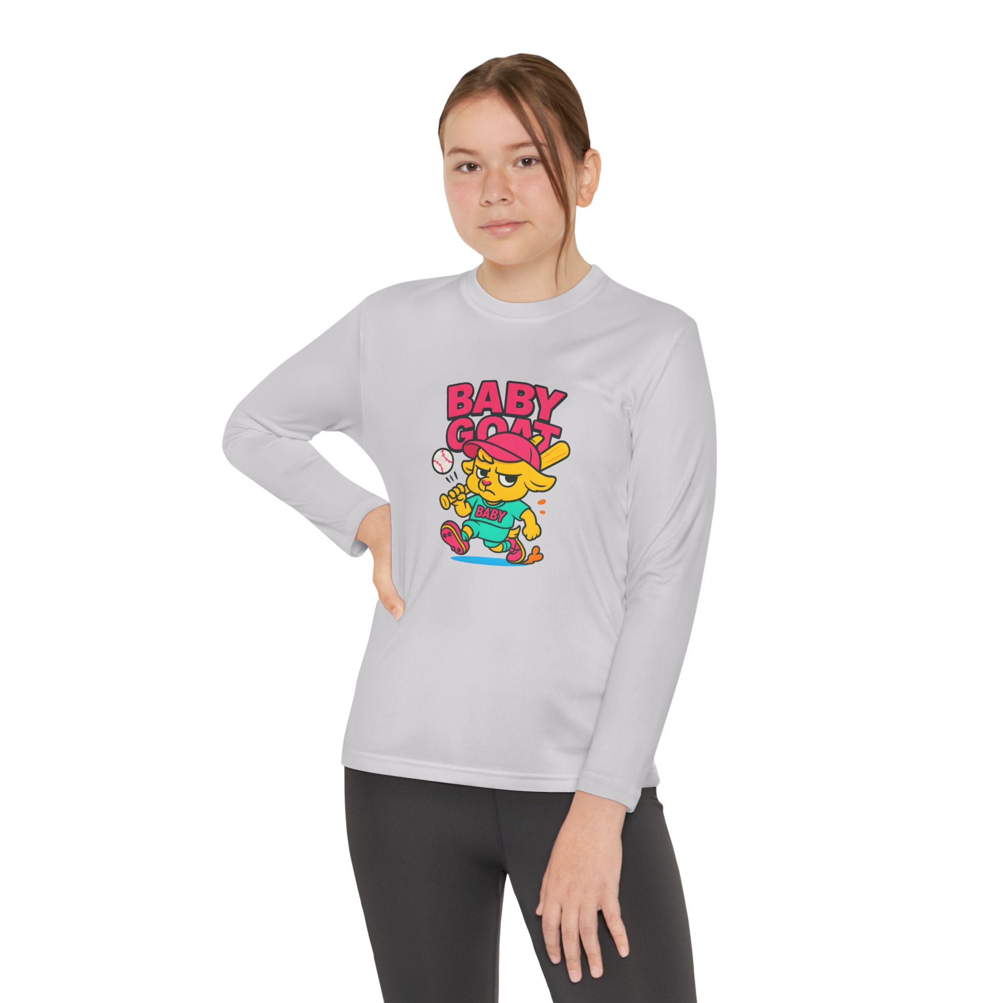 Skye the Cool Queen Youth Long Sleeve Tee — "Baby Goat" Skate Graphic - Image 8