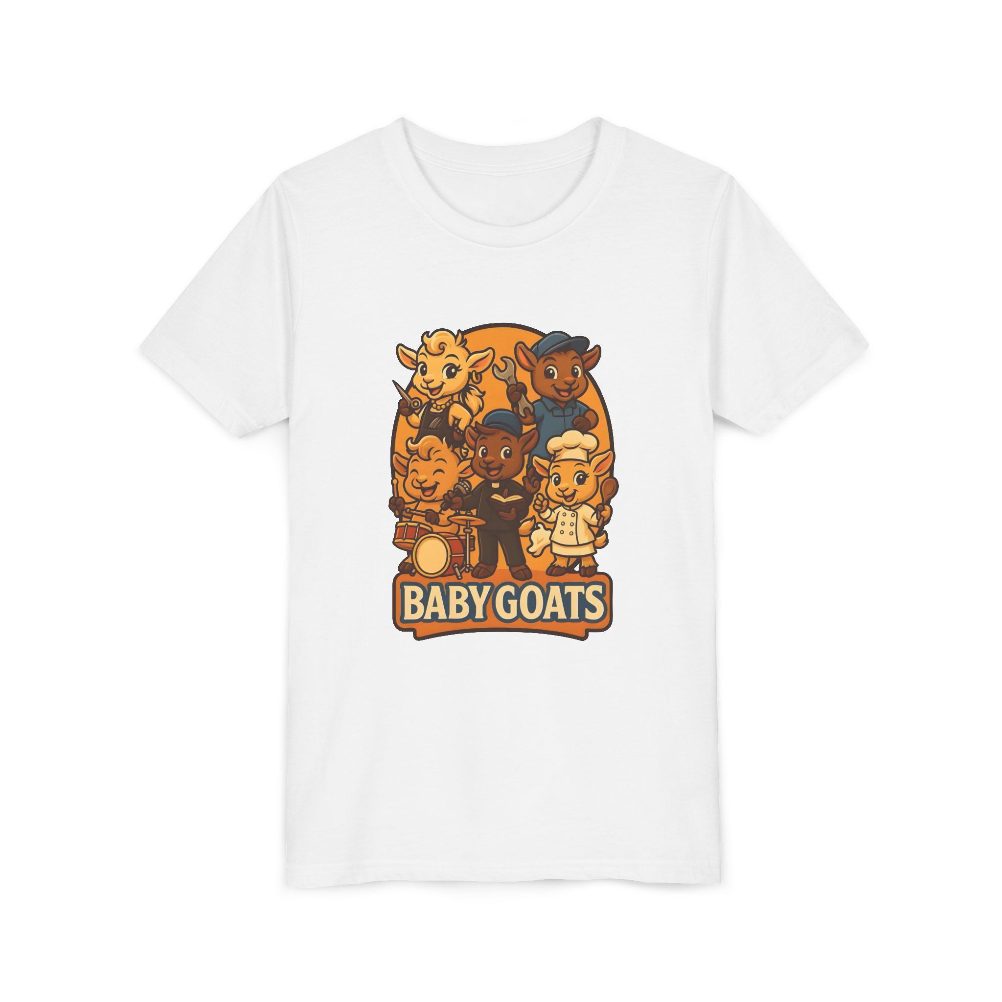 Baby Goats Kids T‑Shirt — Cute Cartoon Baby Goats Graphic Tee for Toddlers & Kids - Image 3