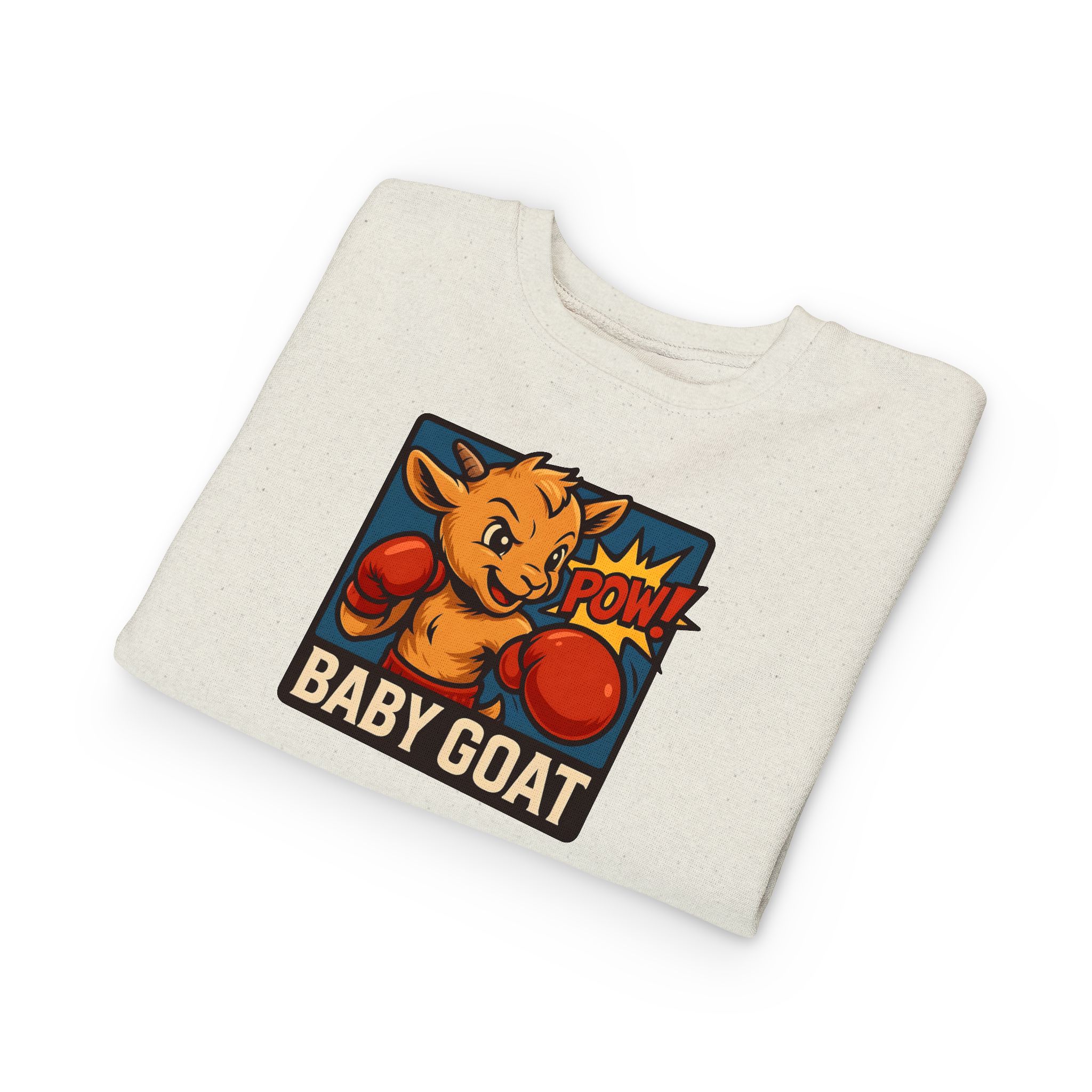 Baby G.O.A.T – Benny the Boxer Baby Goat Boxing Toddler Sweatshirt — Cute 'Baby Goat' Graphic Pullover - Image 3