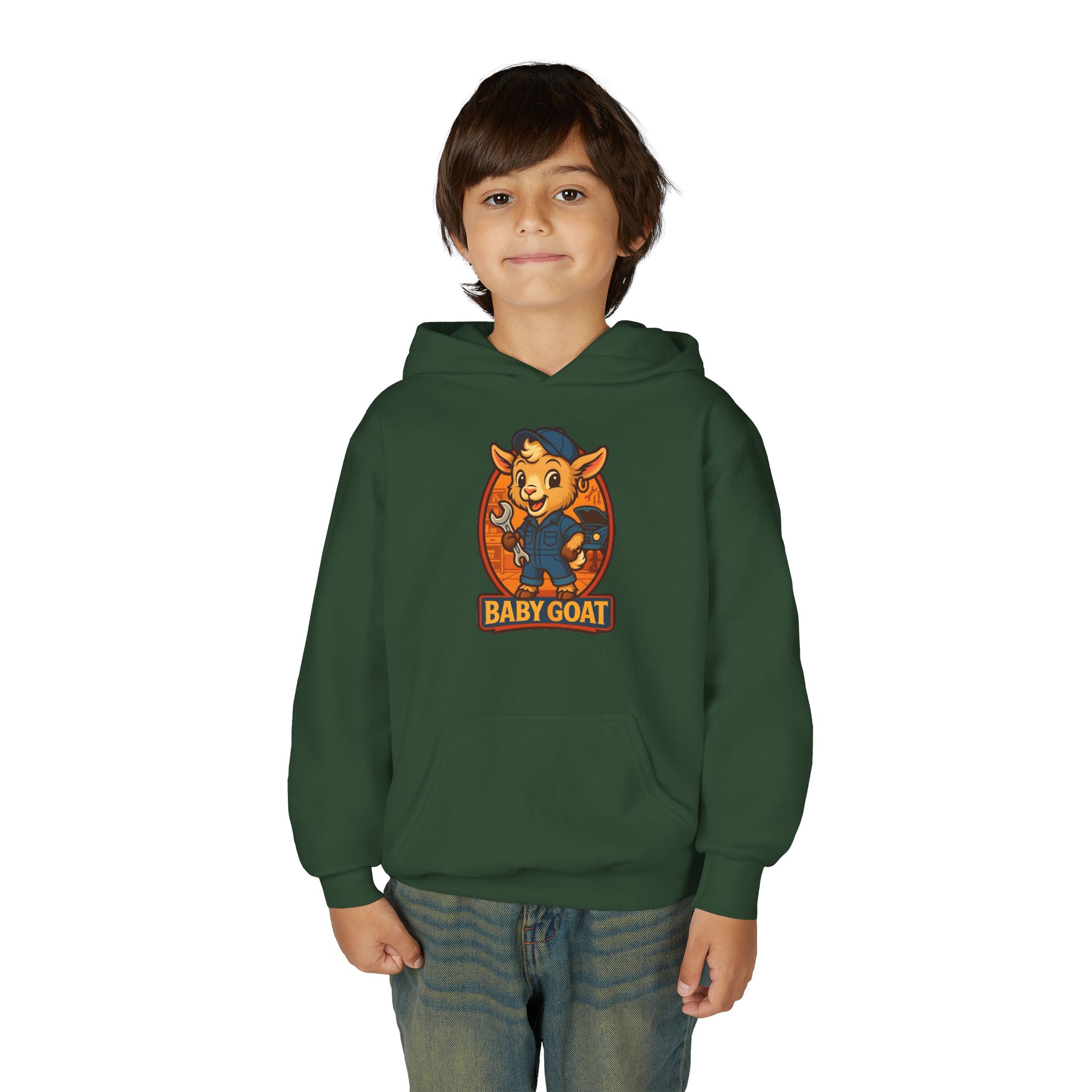 Ollie the Auto Helper Youth Hoodie — 'Baby Goat' Cute Cartoon Kids Hoodie - Image 15