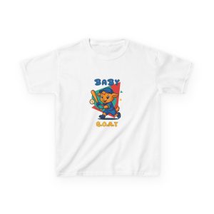 Barry the Slugger Kids T‑Shirt — Baby G.O.A.T. Cute Baseball Kitten Graphic Tee