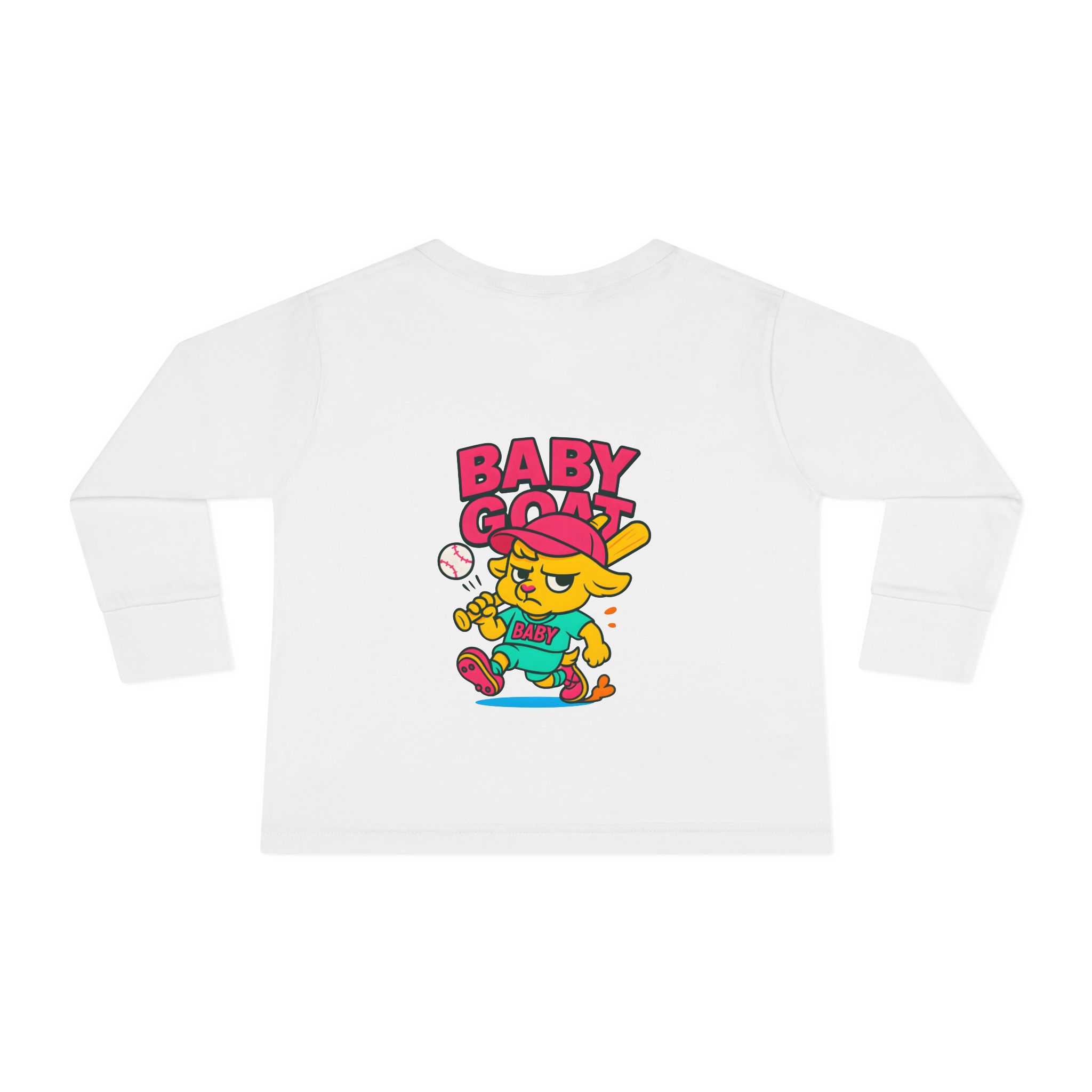 Skye the Cool Queen Baby Goat Toddler Long Sleeve Tee — Cute Cartoon Kid’s Shirt - Image 2