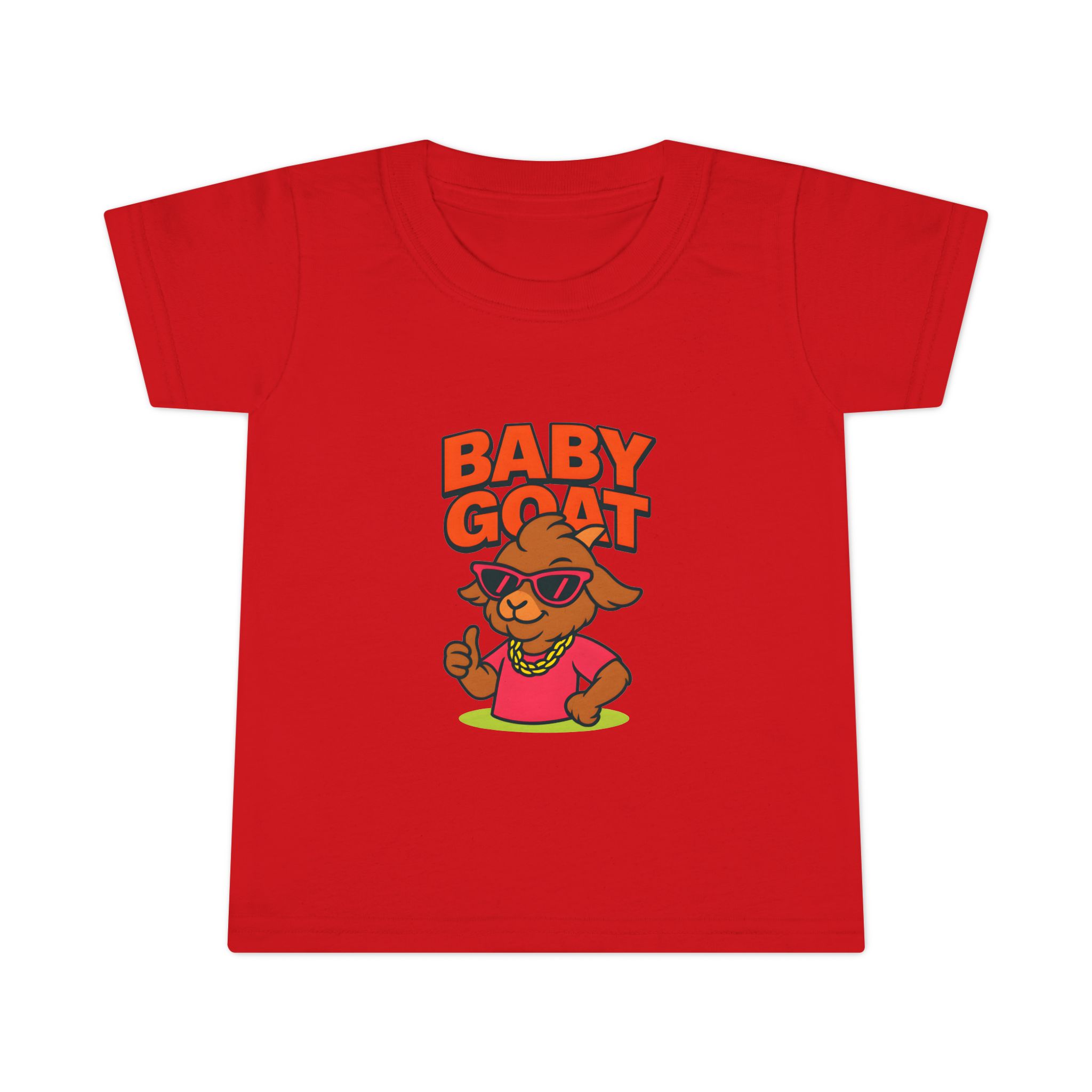 Skye the Style Queen Baby Goat Toddler T-Shirt — Cute Cartoon Kid’s Tee with 'BABY GOAT' Design - Image 10