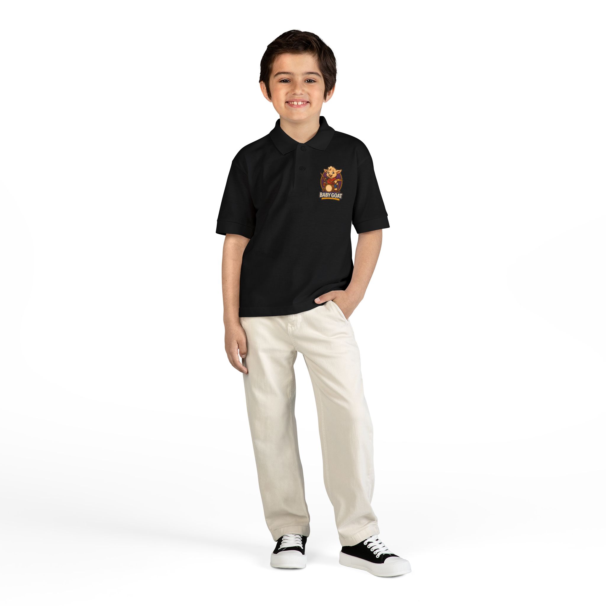 Youth Polo — "Baby Goat" Drummer Kids Shirt - Image 4