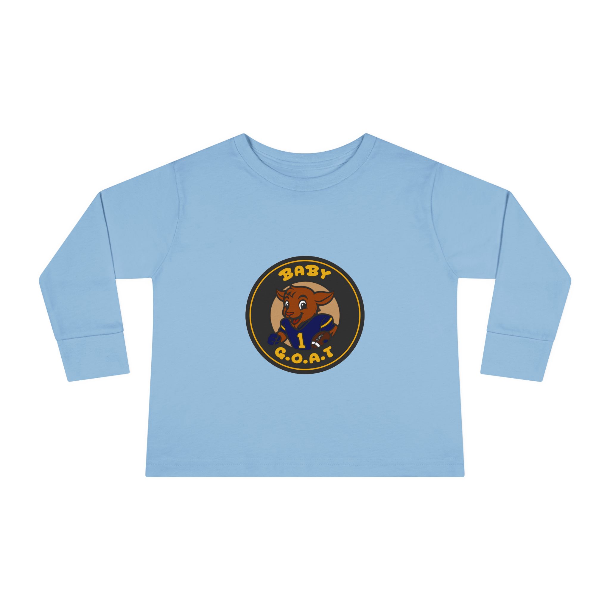 Davon The Touchdown Star Yello Background Baby G.O.A.T. Toddler Long Sleeve Tee — Cute Goat Athlete Graphic - Image 5
