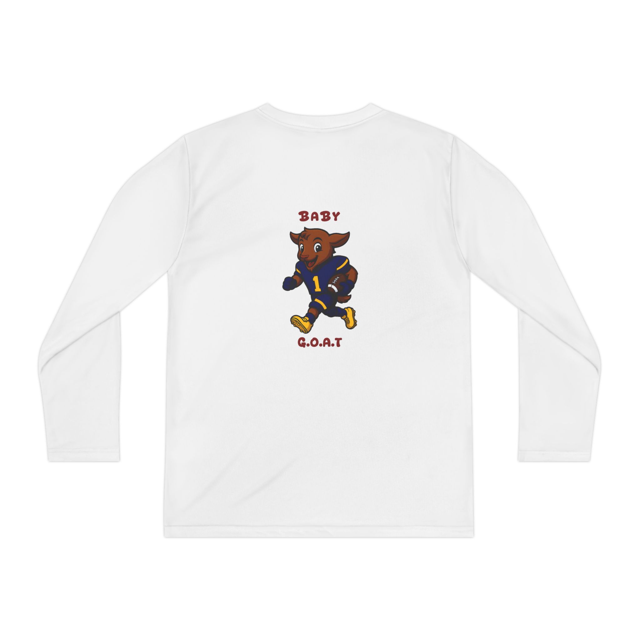 Davon The Touchdown Star In Action Youth GOAT Football Long Sleeve Tee — Baby G.O.A.T. Player Graphic - Image 2
