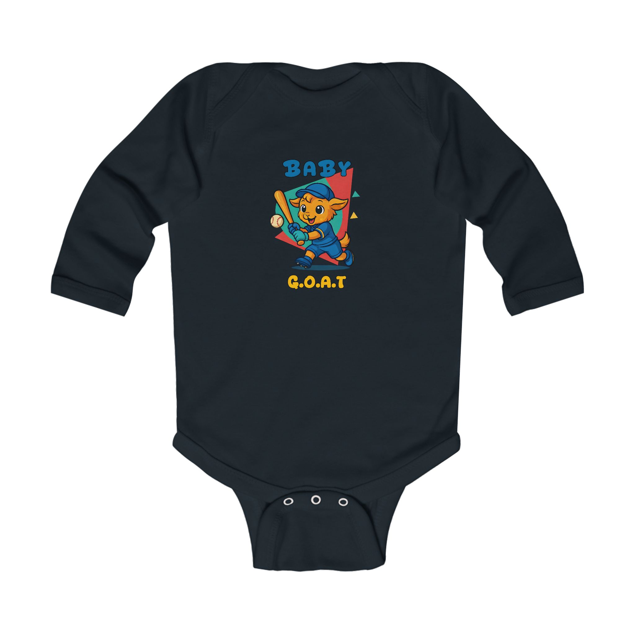 Barry the Slugger Baby G.O.A.T. Baseball Infant Long Sleeve Bodysuit
