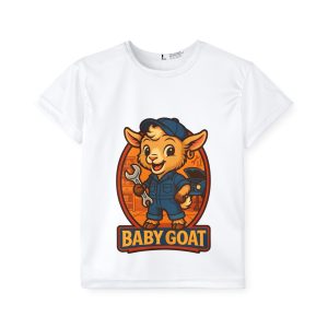 Ollie the Auto Helper Kids Jersey — 'Baby Goat' Mechanic Mascot Sports Tee