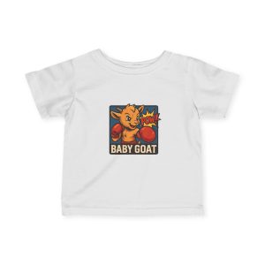 Baby G.O.A.T – Benny the Boxer Baby Goat Boxing Infant Tee – Cute 'Baby Goat' Cartoon Boxing Kid Shirt