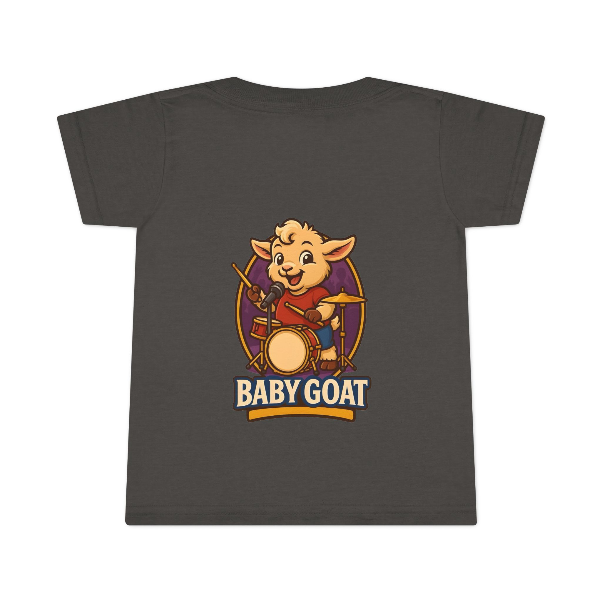 Baby Goat Toddler T-Shirt — Cute Drummer Kid Goat Graphic Tee - Image 11