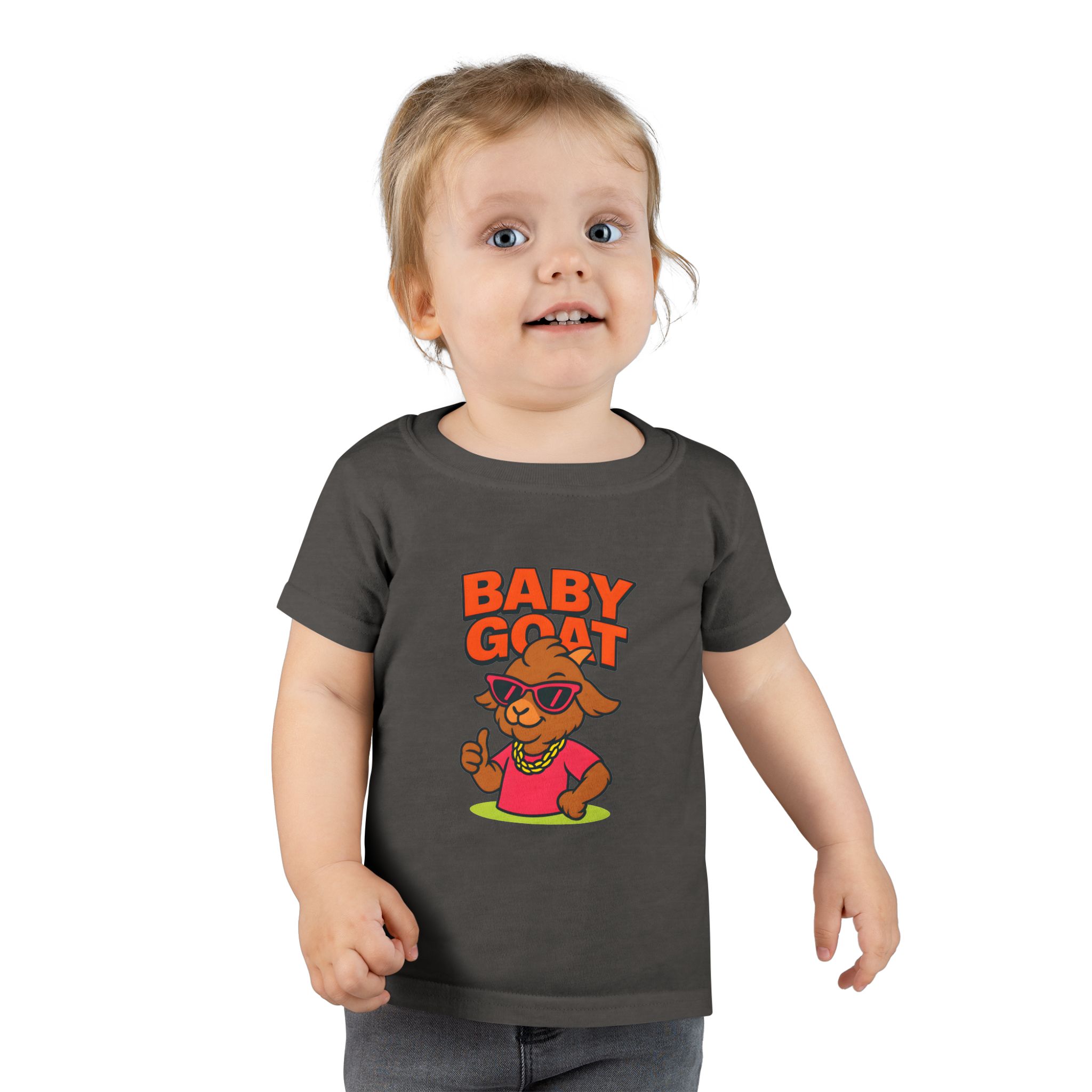Skye the Style Queen Baby Goat Toddler T-Shirt — Cute Cartoon Kid’s Tee with 'BABY GOAT' Design - Image 9