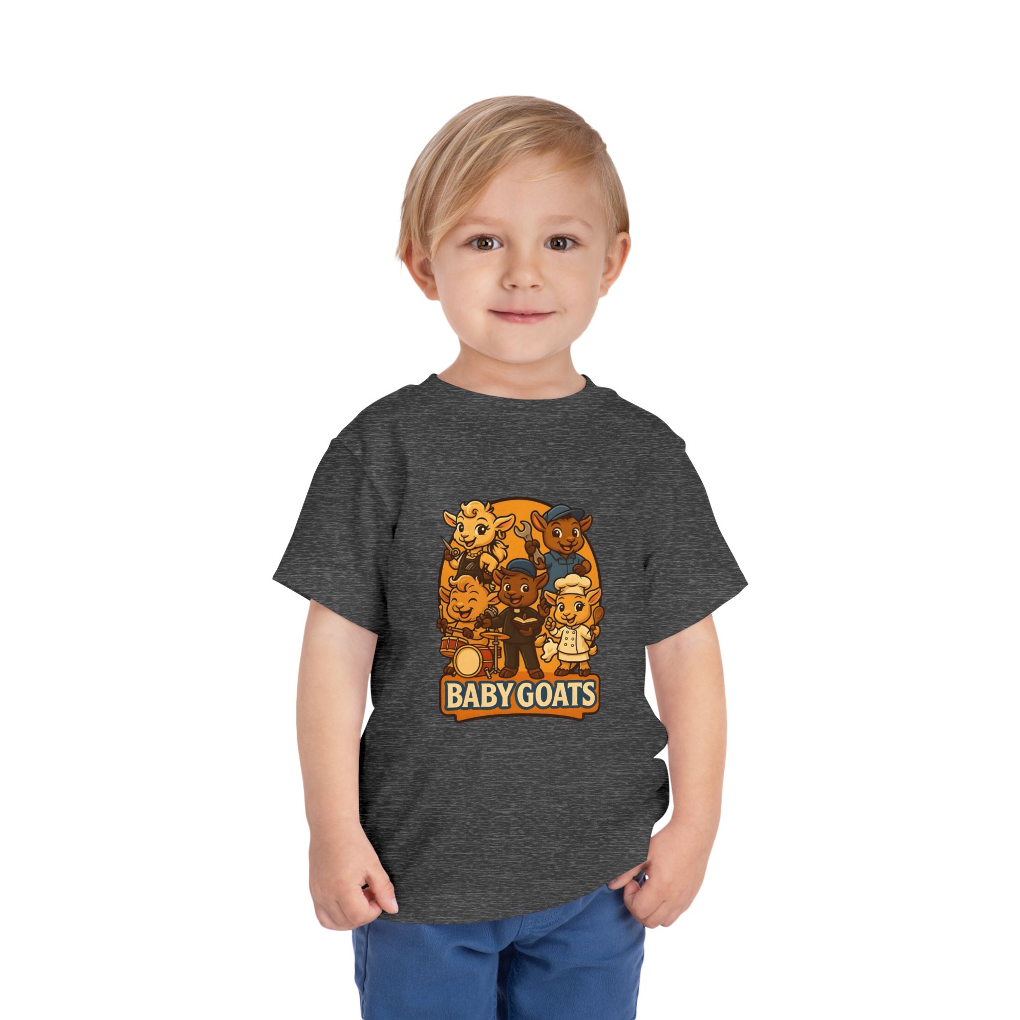 Little Dreamers Toddler Tee — Baby GOATS Cartoon Family - Image 15