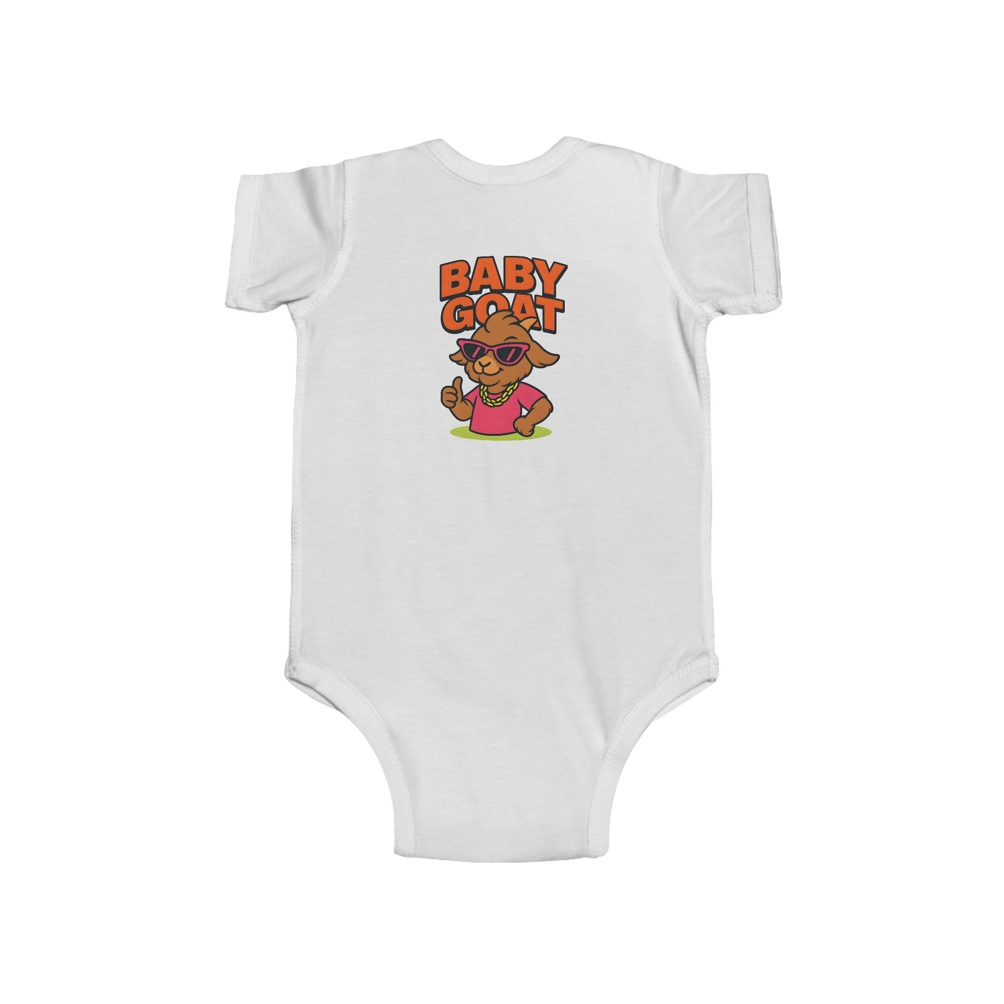 Skye the Style Queen Baby Goat Infant Bodysuit — Cute Cartoon Kid Graphic Onesie - Image 2