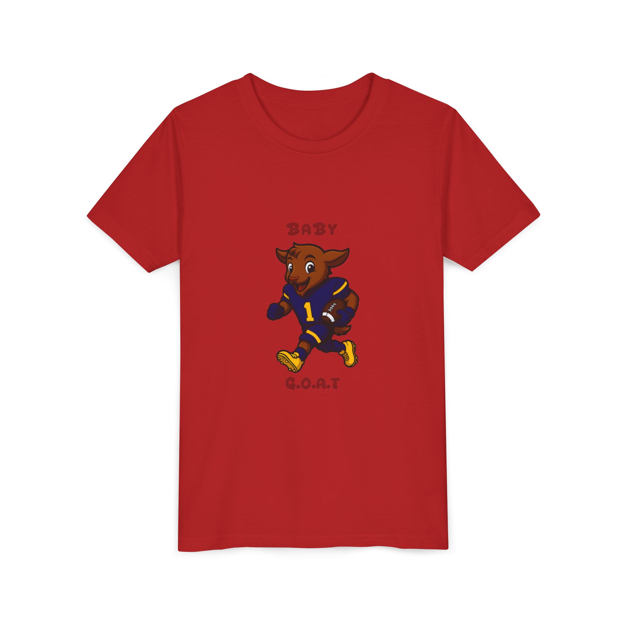Davon The Touchdown Star In Action Youth Tee — "Baby G.O.A.T." Football Cartoon Goat Kids Shirt - Image 15