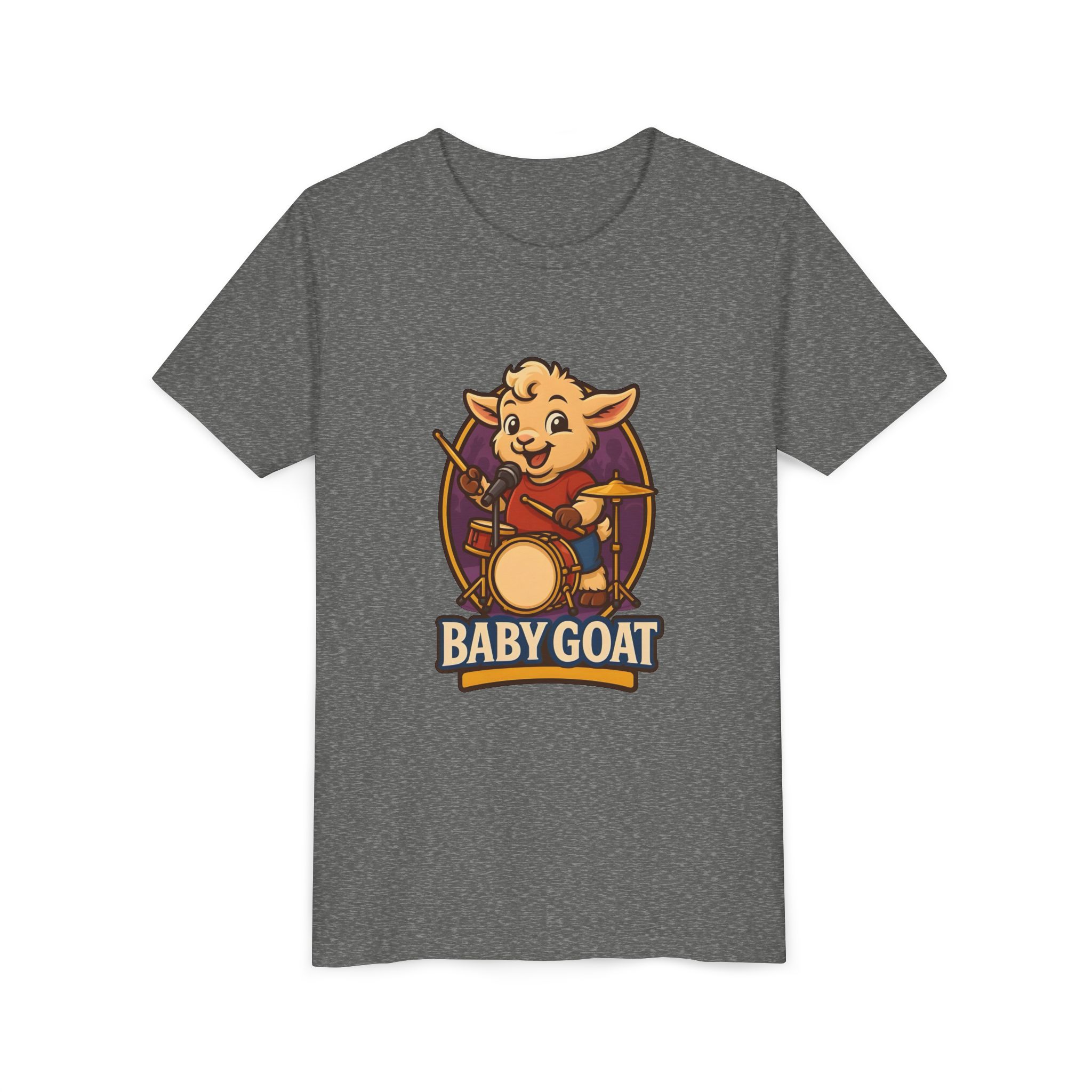 Youth Tee — Cute 'Baby Goat' Drummer Graphic Shirt for Kids - Image 11