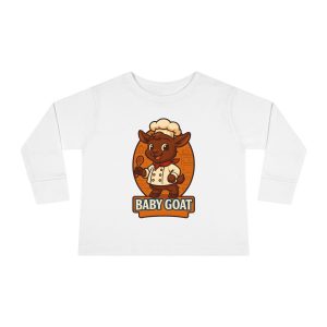 Charlie the Chef Toddler Tee — Cute 'Baby Goat' Cartoon Chef Long Sleeve Shirt