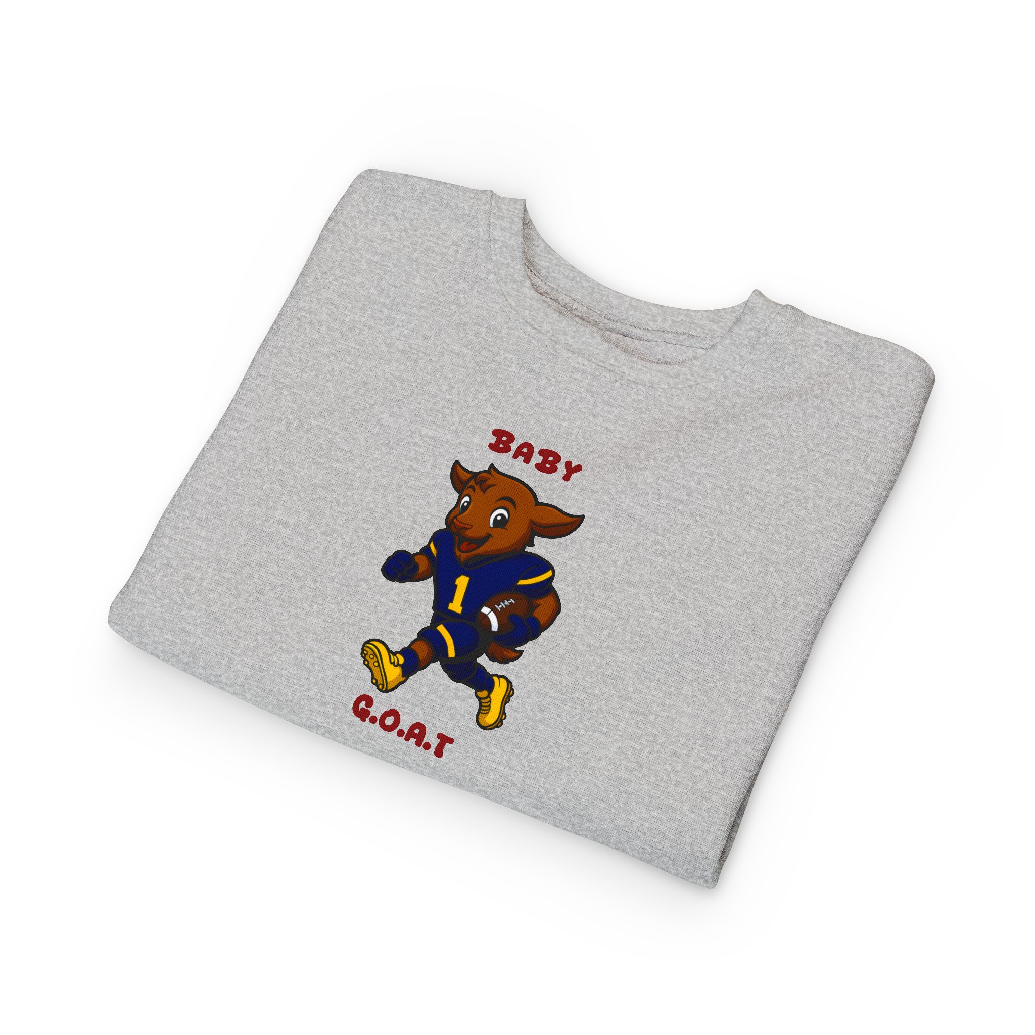 Davon The Touchdown Star In Action Toddler Goat Football Sweatshirt – "Baby G.O.A.T." Cute Kids Crewneck - Image 7