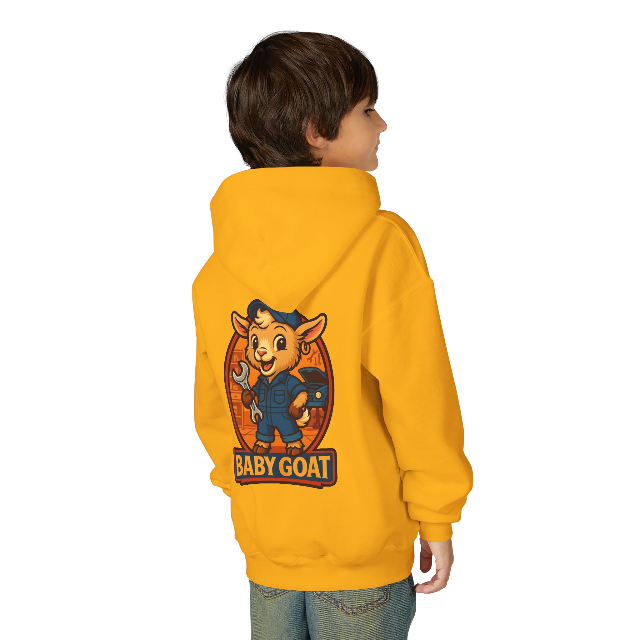Ollie the Auto Helper Youth Hoodie — 'Baby Goat' Cute Cartoon Kids Hoodie - Image 12