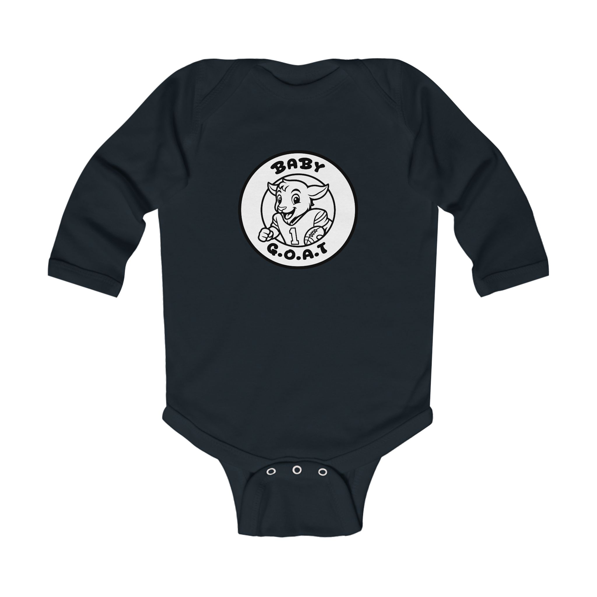 The Touchdown Star  Infant Bodysuit — "Baby G.O.A.T." Cute Goat Logo Long-Sleeve Onesie