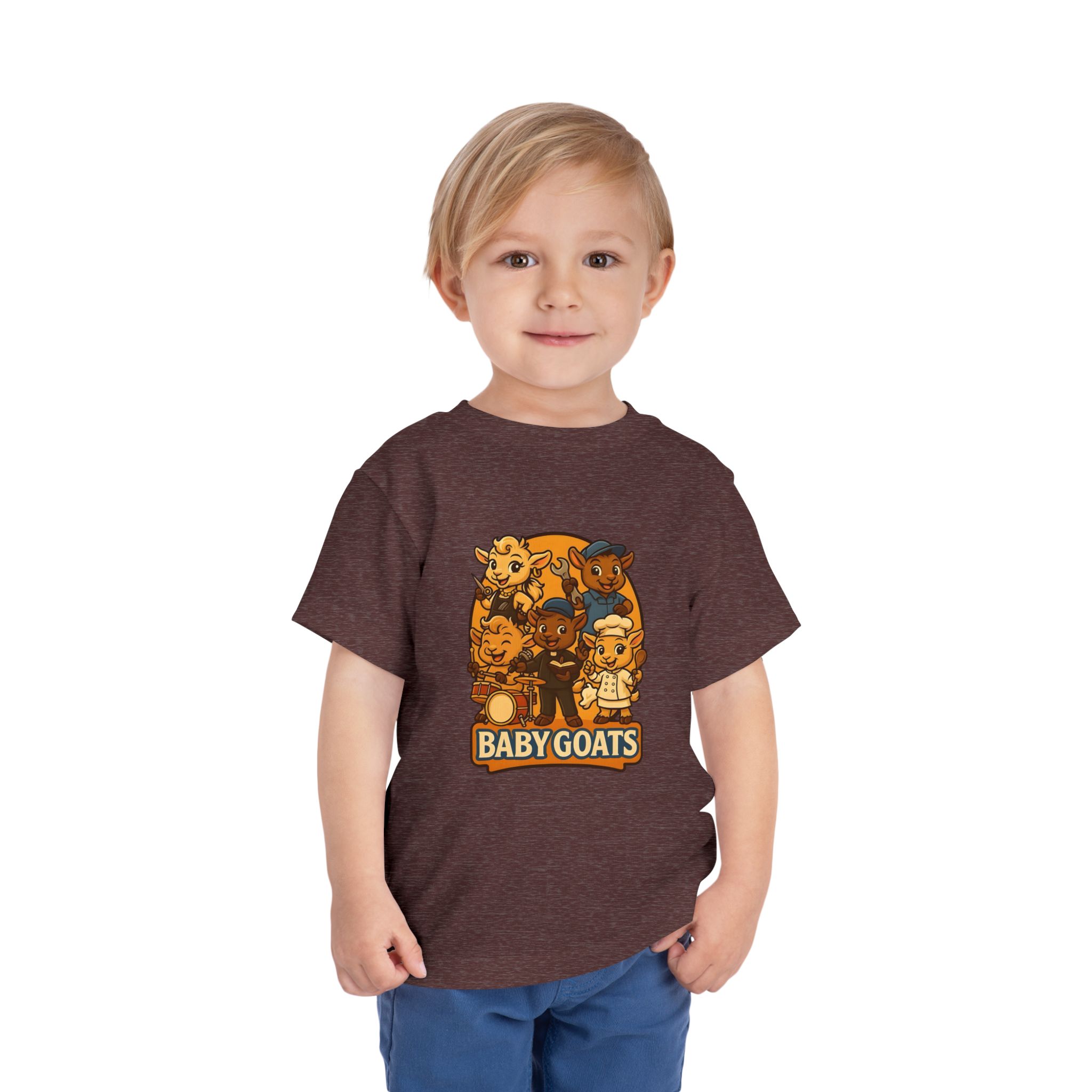 Little Dreamers Toddler Tee — Baby GOATS Cartoon Family - Image 24