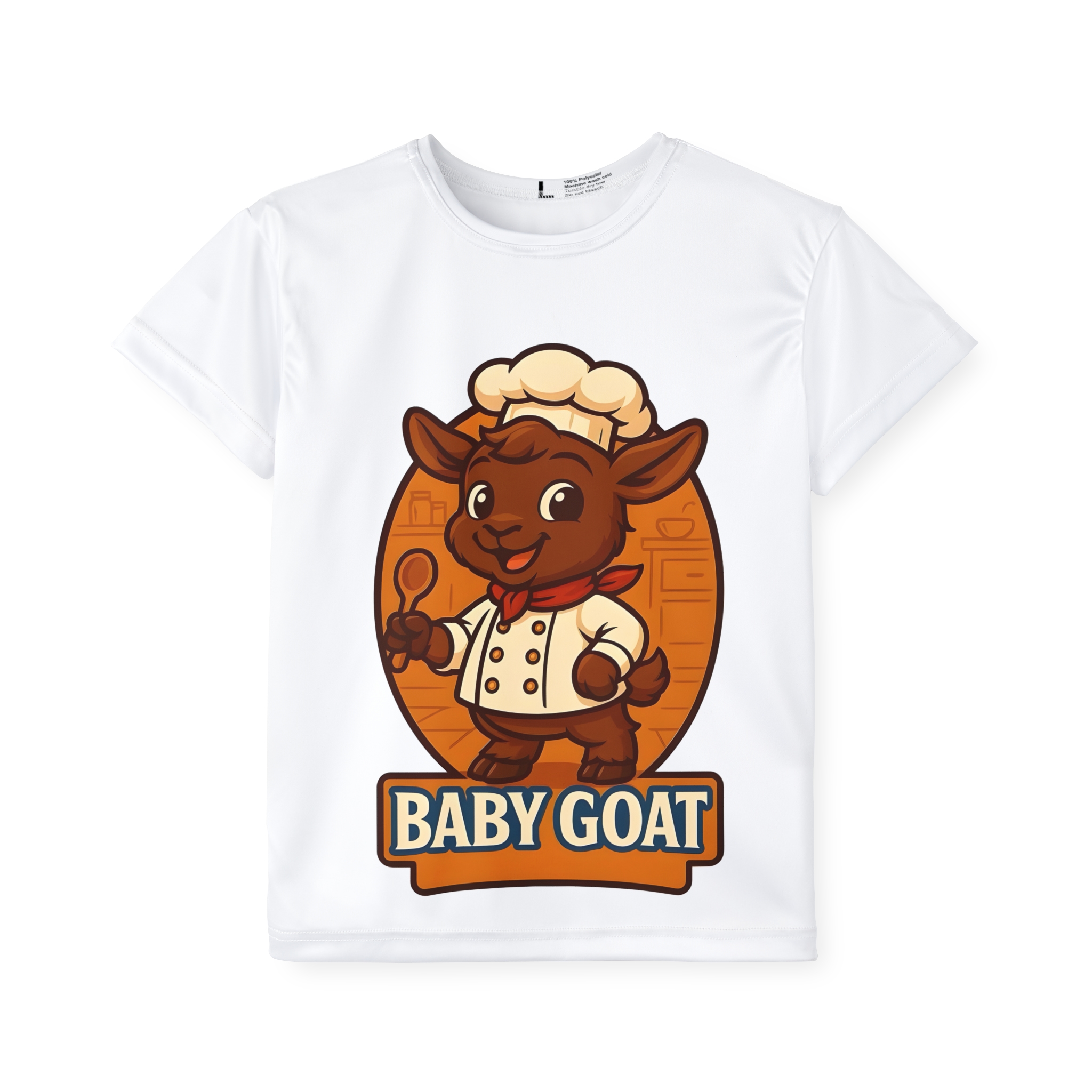 Kids Jersey — "Baby Goat" Cartoon Chef Graphic Sports Tee