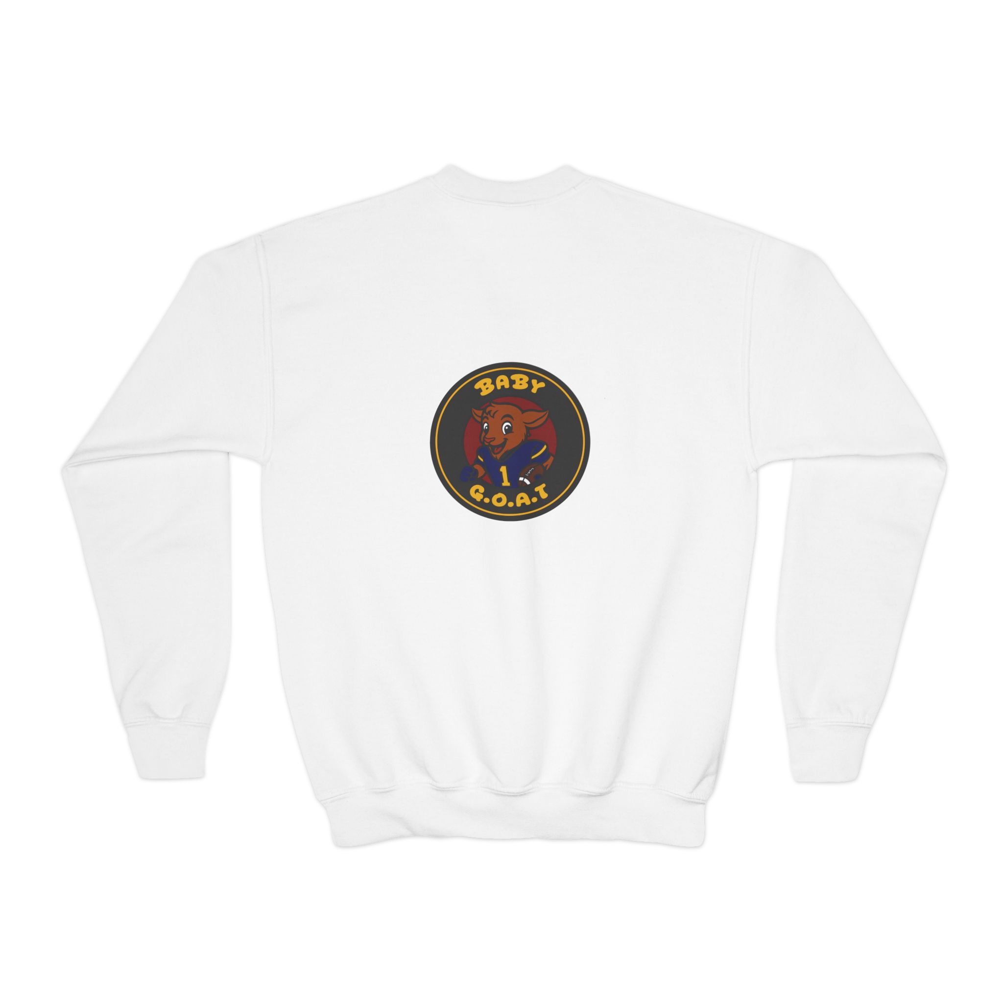 Davon The Touchdown Star Youth Crewneck Sweatshirt — 'Baby G.O.A.T.' Cartoon Goat Graphic - Image 2