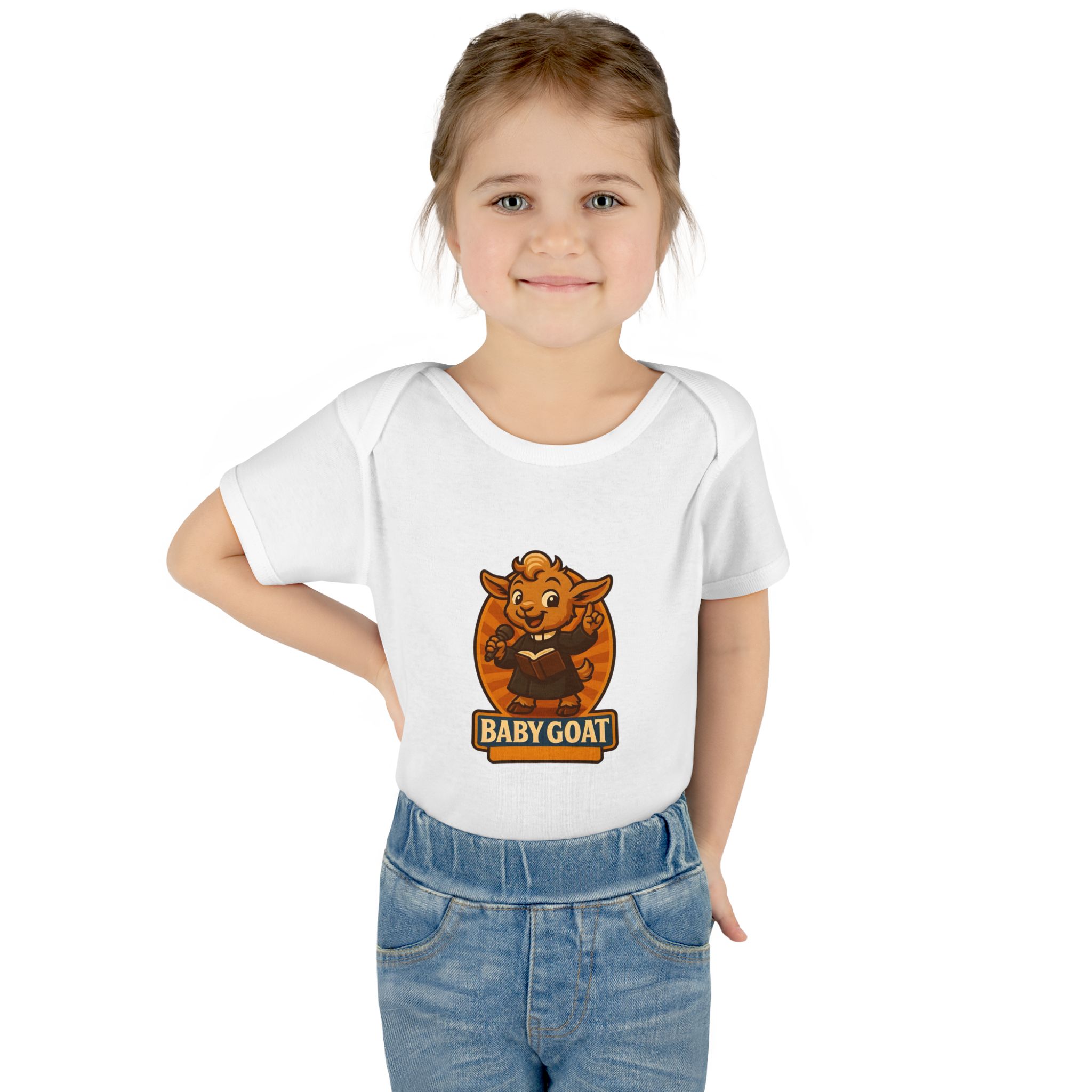 Baby Goat Infant Bodysuit – Cute Cartoon Kid Goat Graphic - Image 4