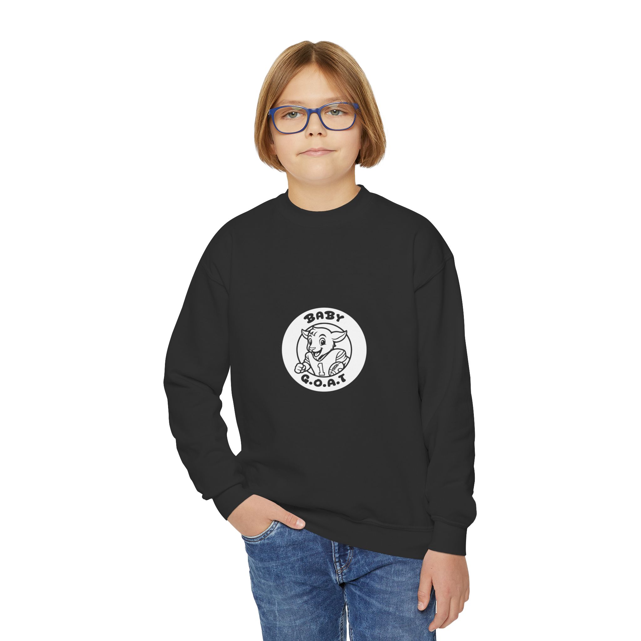 The Touchdown Star Baby G.O.A.T. Youth Crewneck Sweatshirt - Image 7