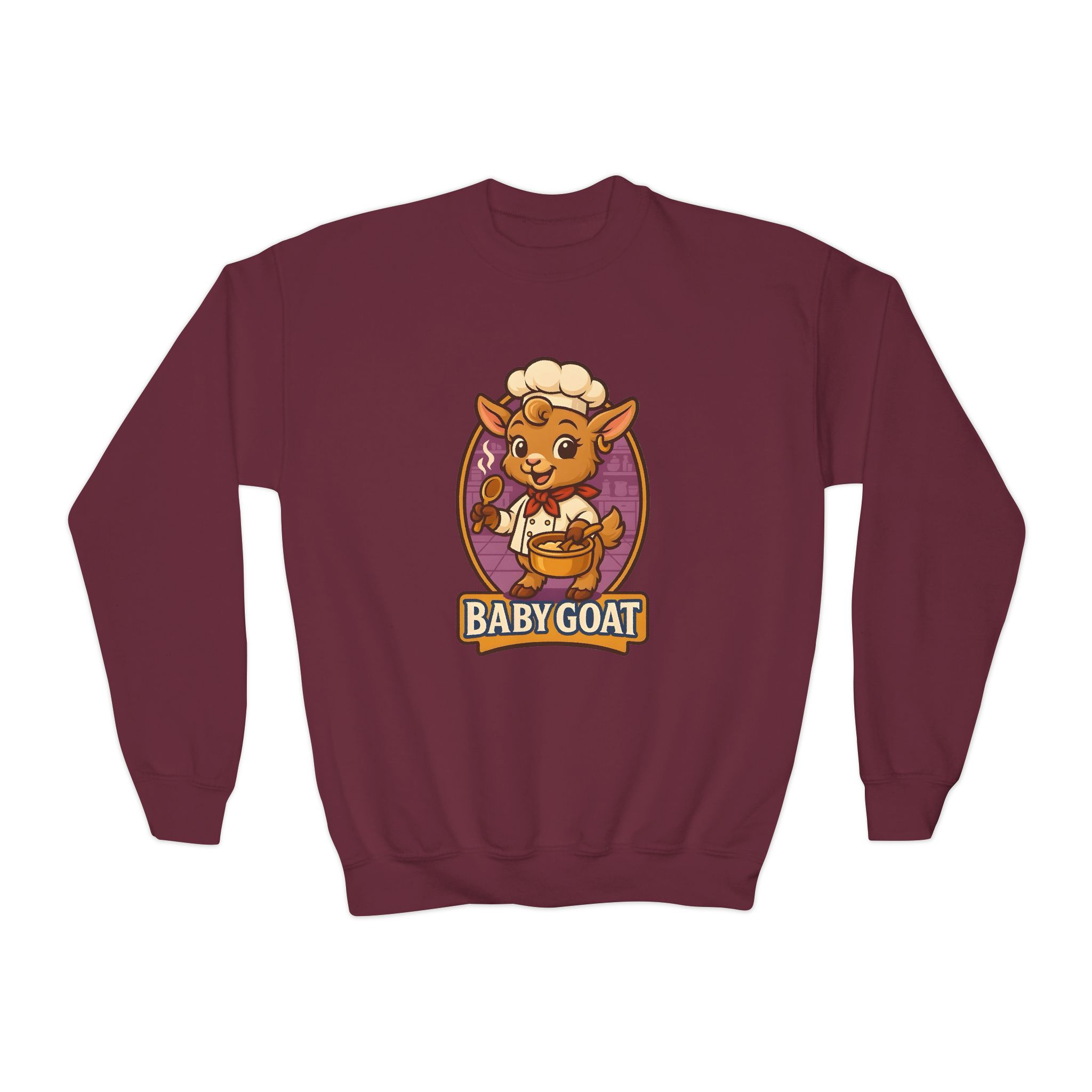 Youth Crewneck Sweatshirt — Cute 'Baby Goat' Cartoon Graphic for Kids - Image 5