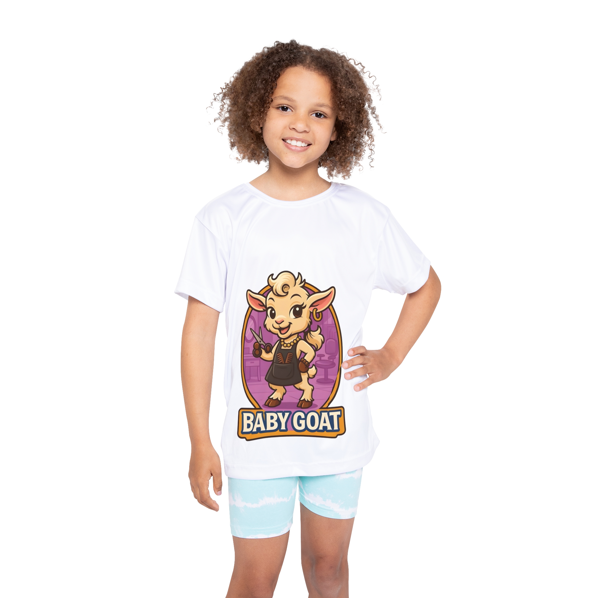 Joy the Stylist Kids Jersey — Cute “Baby Goat” Cartoon Sports Tee - Image 4
