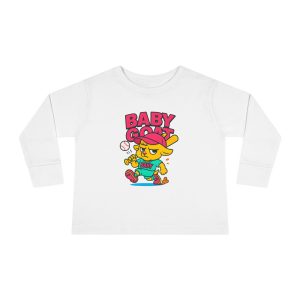 Skye the Cool Queen Baby Goat Toddler Long Sleeve Tee — Cute Cartoon Kid’s Shirt