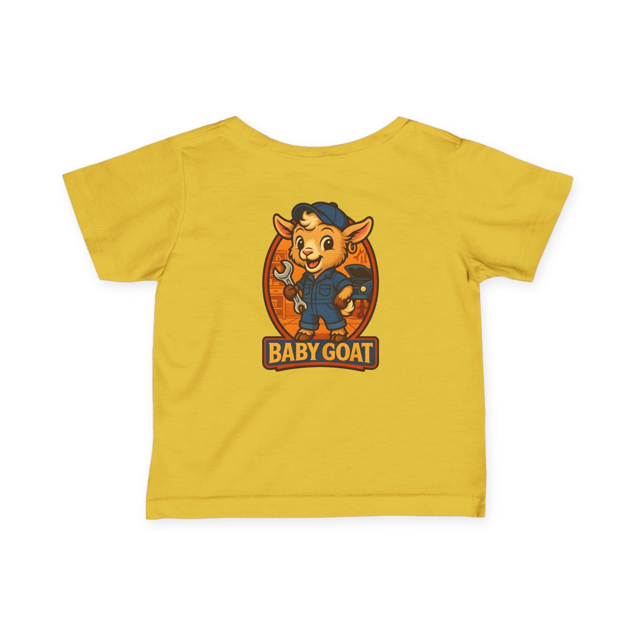 Ollie the Auto Helper Infant Tee — Cute 'Baby Goat' Cartoon Kids Shirt (Baby Goat Graphic) - Image 8